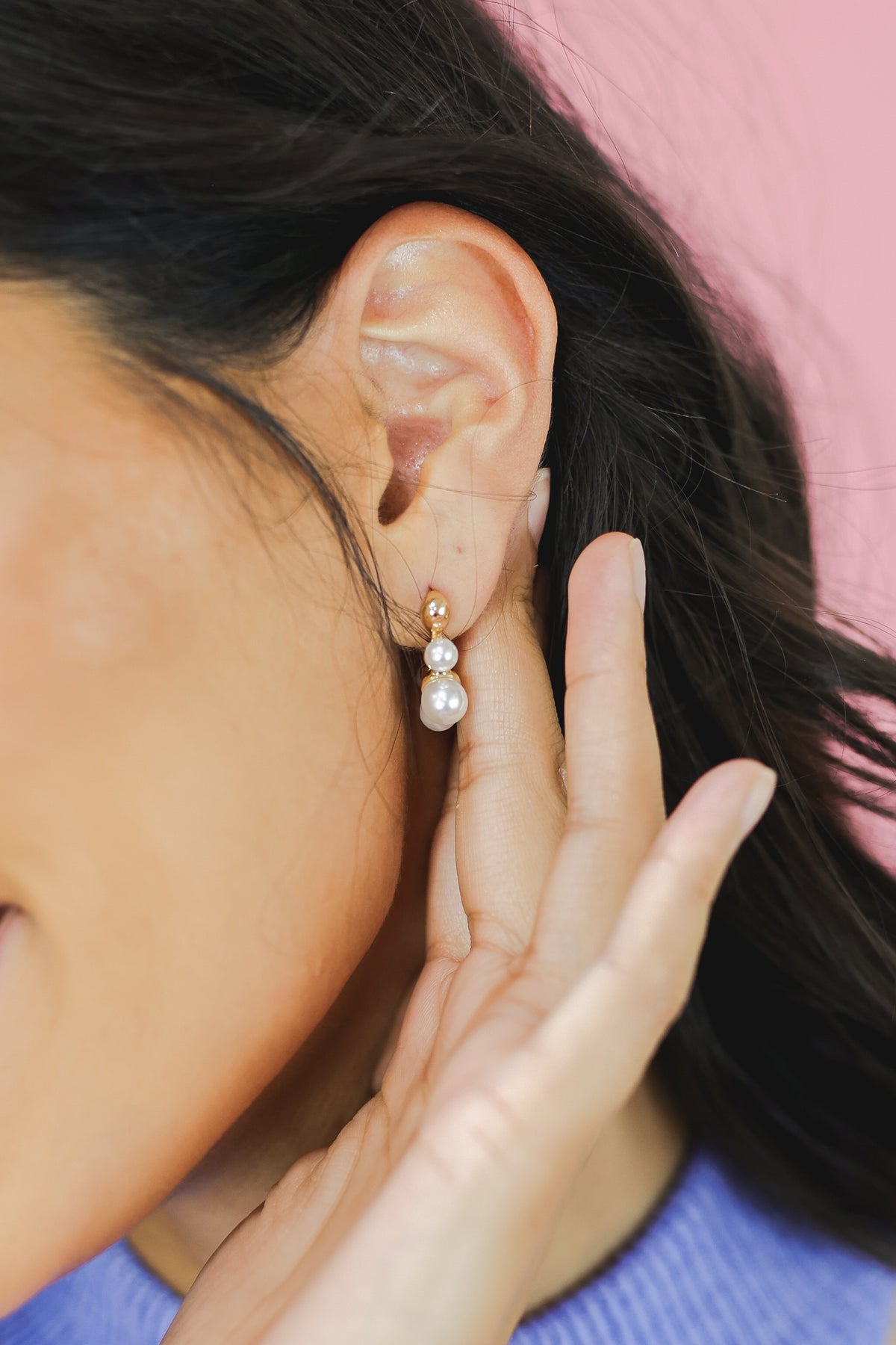 Dynamic Duo Pearl Earrings In Gold-Southern House-Southern House