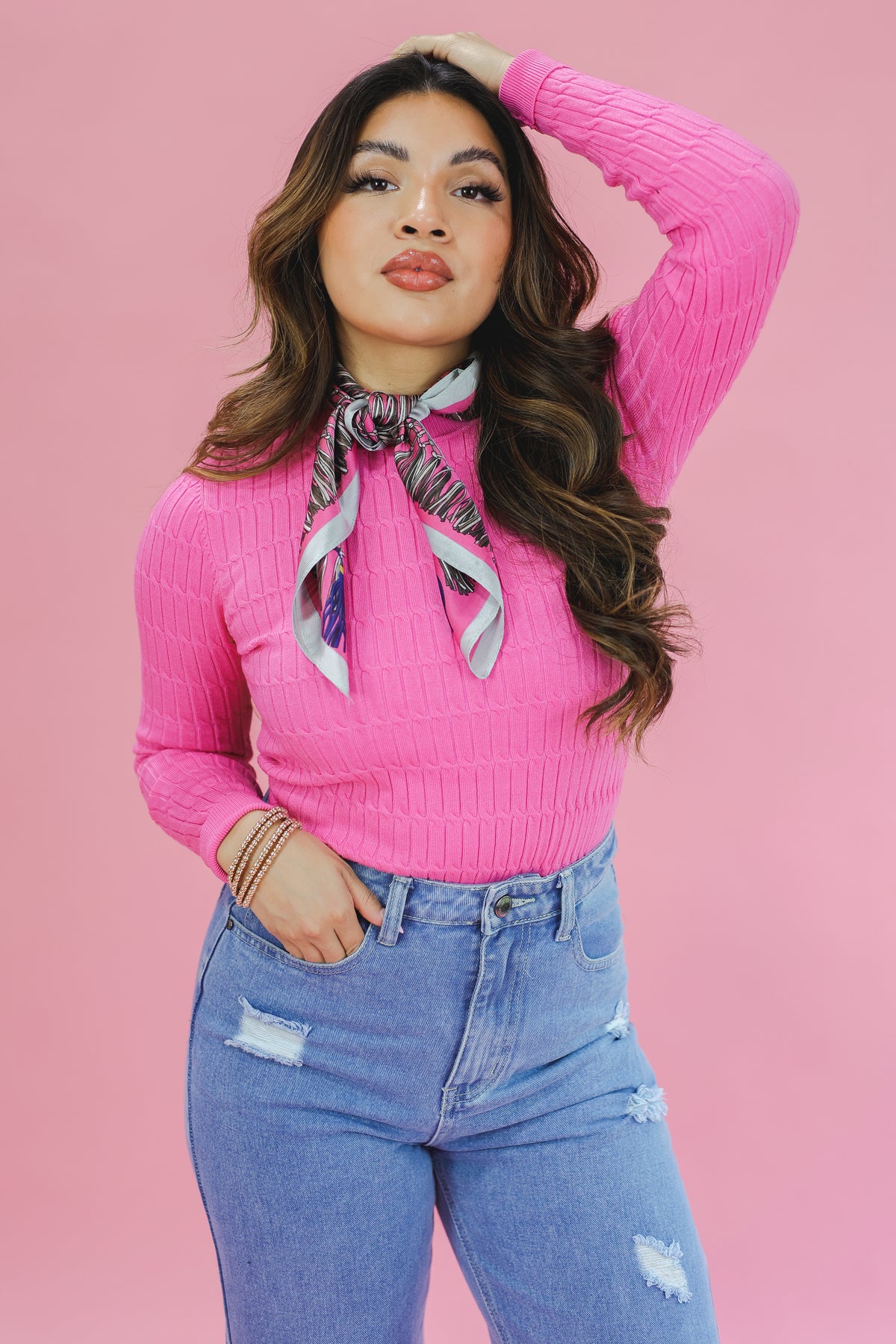 Pretty In Pink Scarf In Pink-Southern House-Southern House