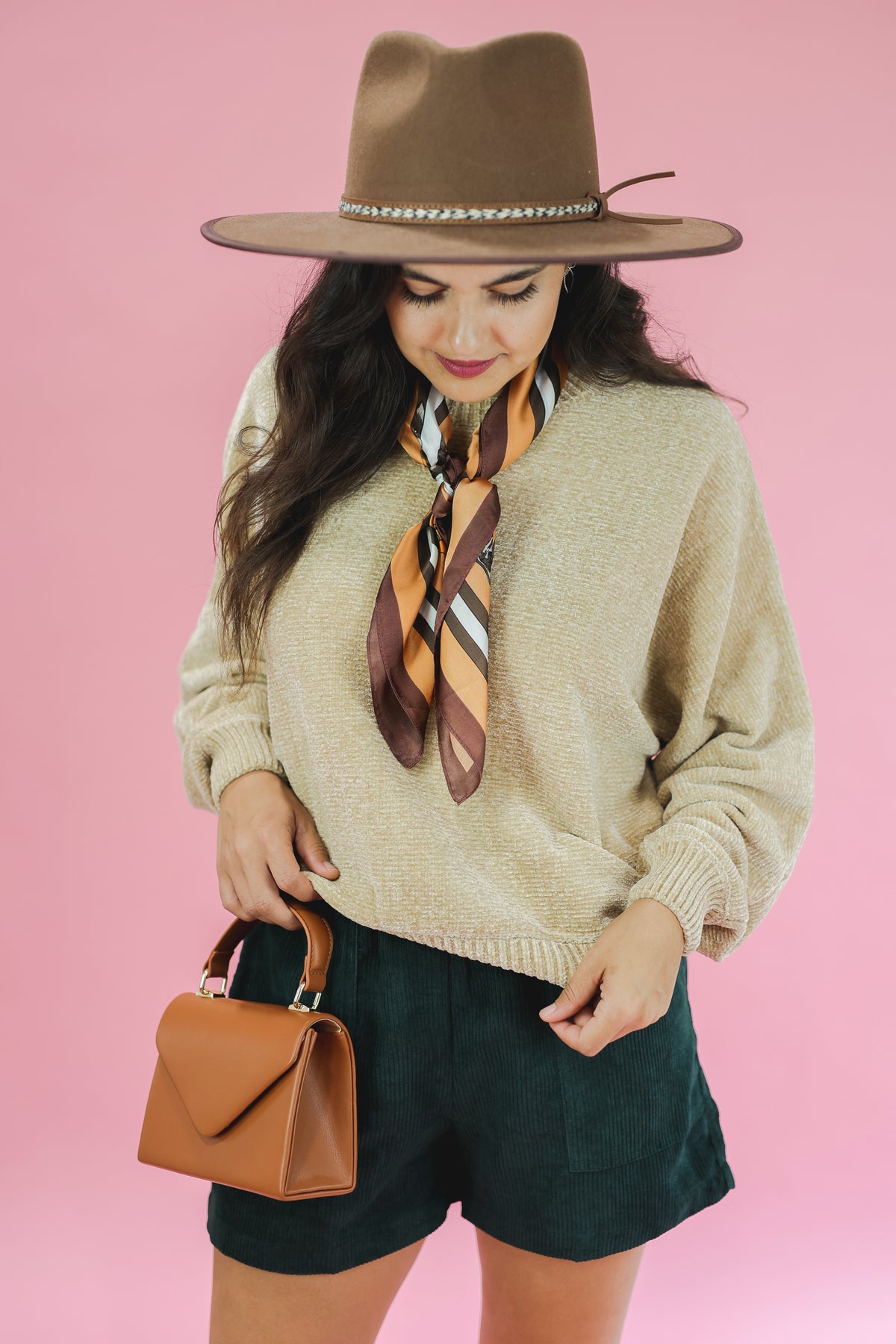Horse Bit Satin Scarf In Brown-Southern House-Southern House