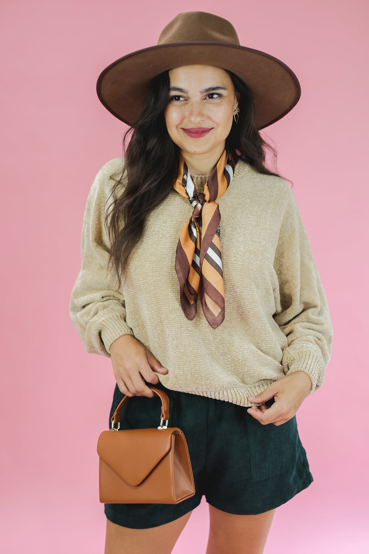 Horse Bit Satin Scarf In Brown-Southern House-Southern House