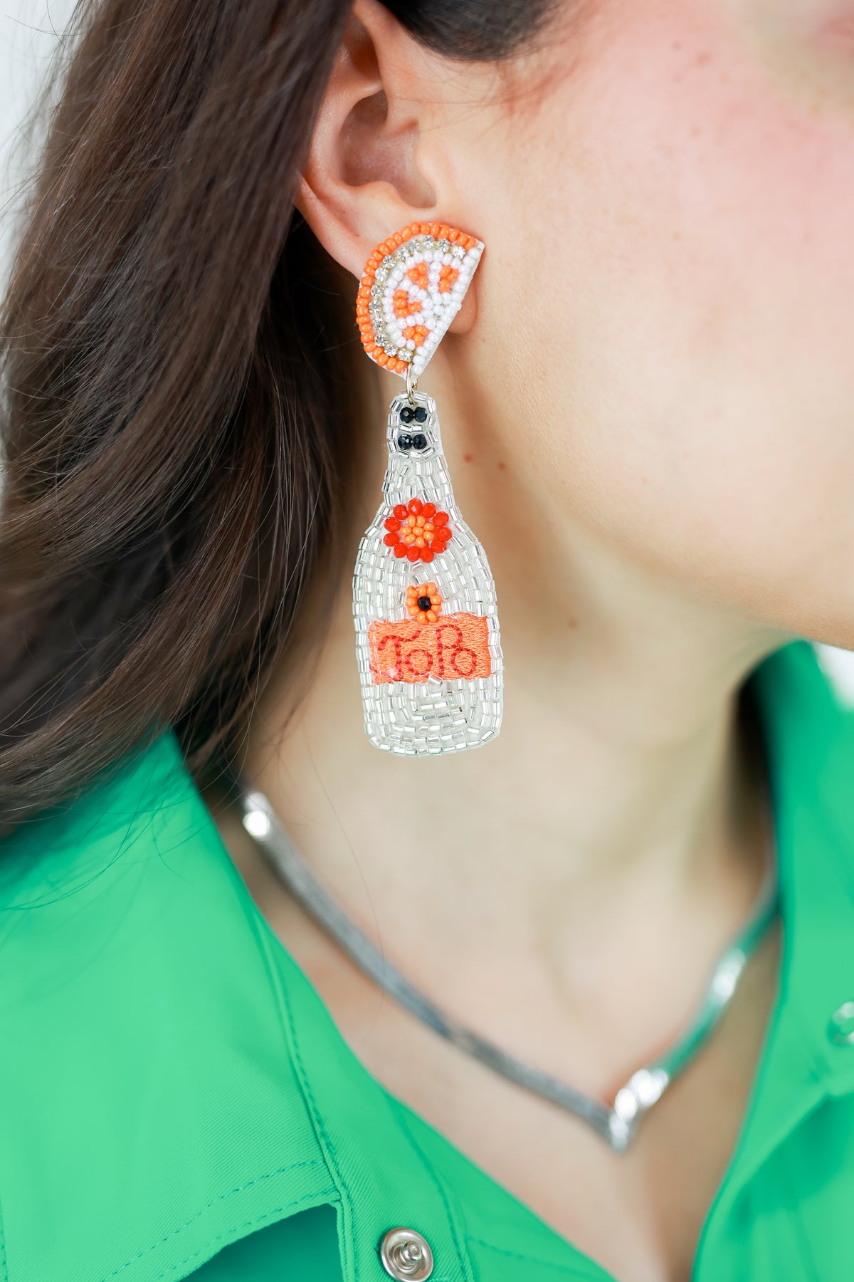 Topo Chico Earrings In Orange-Earrings-Joia-Southern House