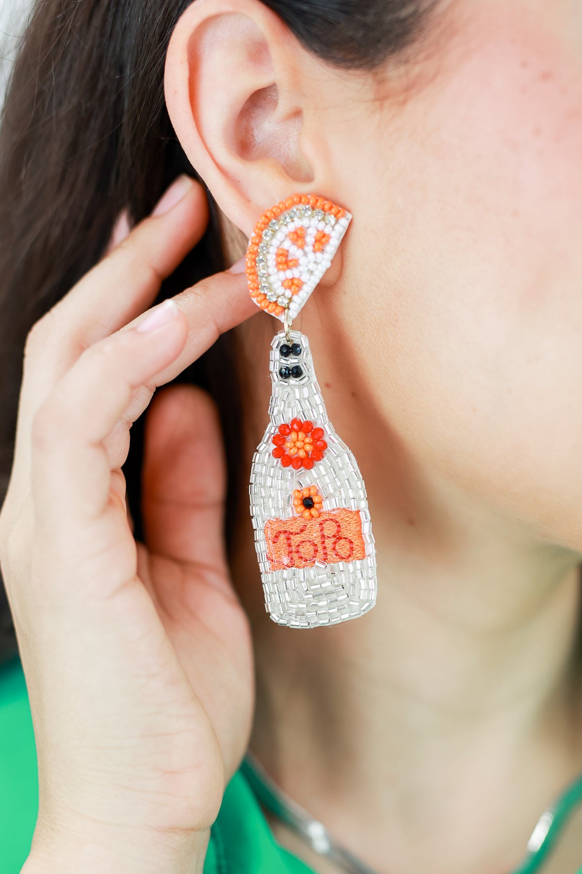 Topo Chico Earrings In Orange-Earrings-Joia-Southern House