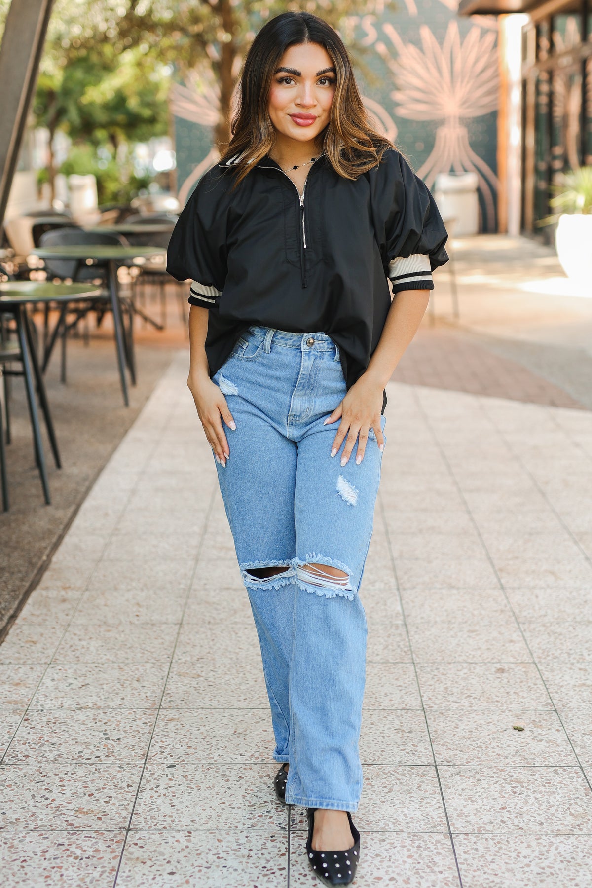 Maren Quarter Zip Top-Shirt/Tops-Southern House