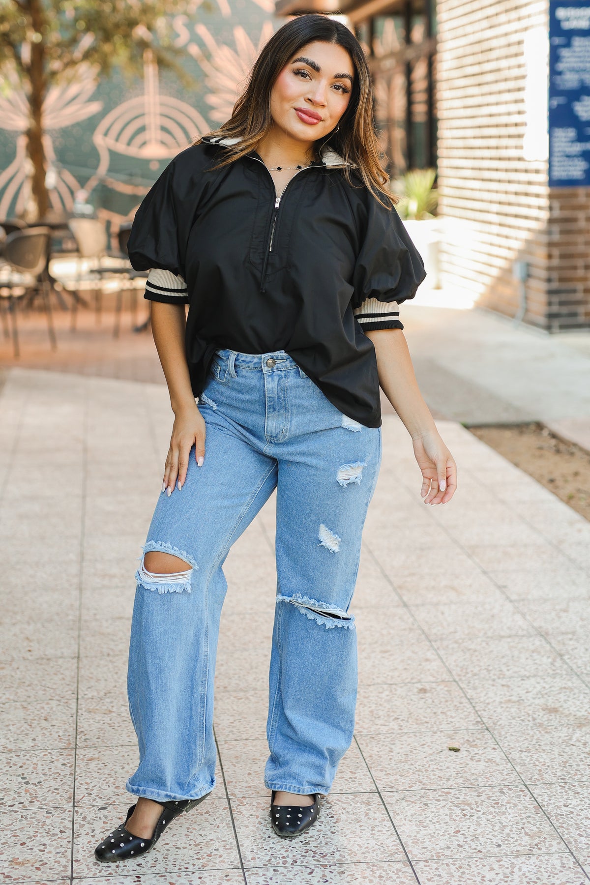 Maren Quarter Zip Top-Shirt/Tops-Southern House