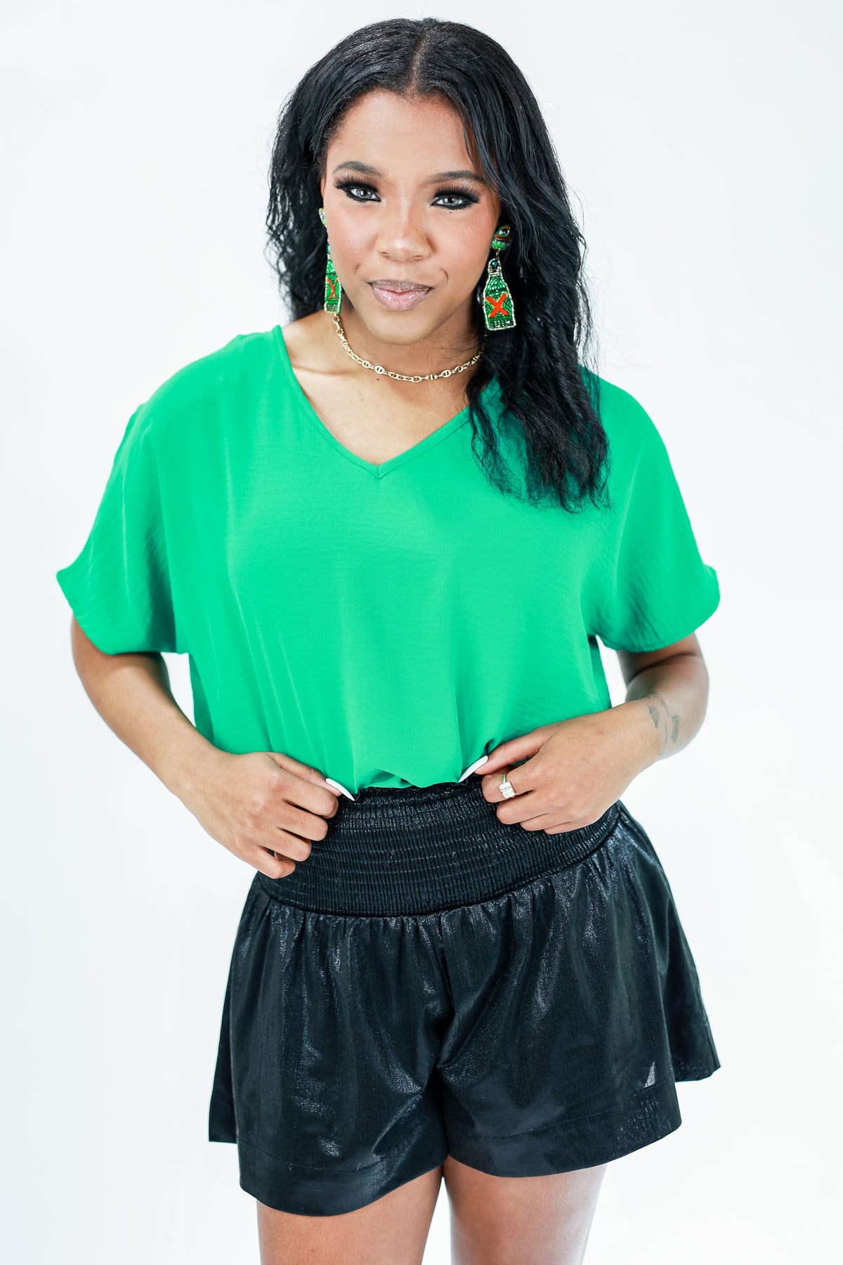 Living With Style Shift Top In Kelly-Shirt/Tops-Entro-Southern House