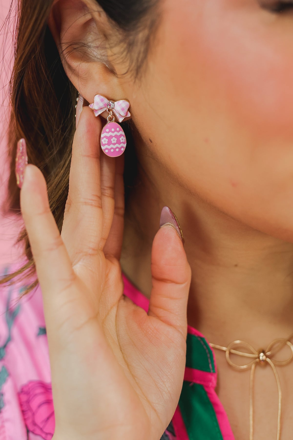 Easter Egg Earrings - Pink-Golden Stella-Southern House