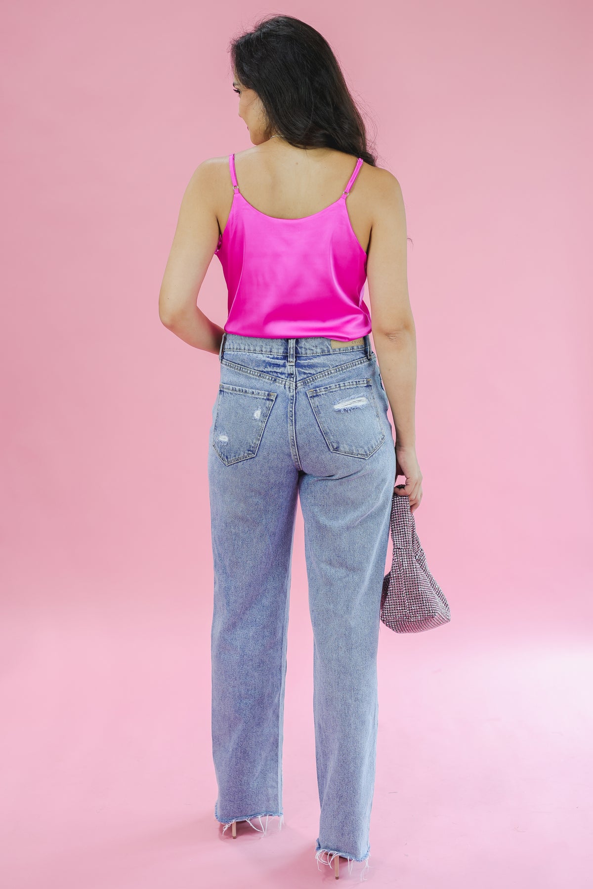 Rodeo Ready Satin Tank In Magenta-She + Sky-Southern House