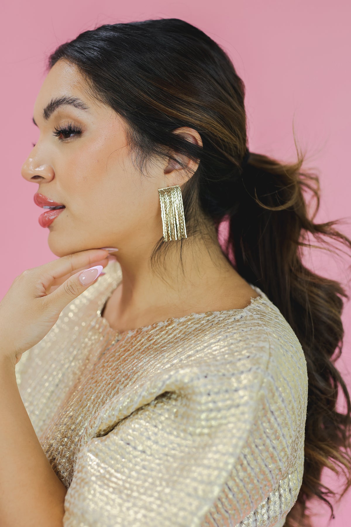 Rodeo Gold Fringe Earrings-Southern House-Southern House