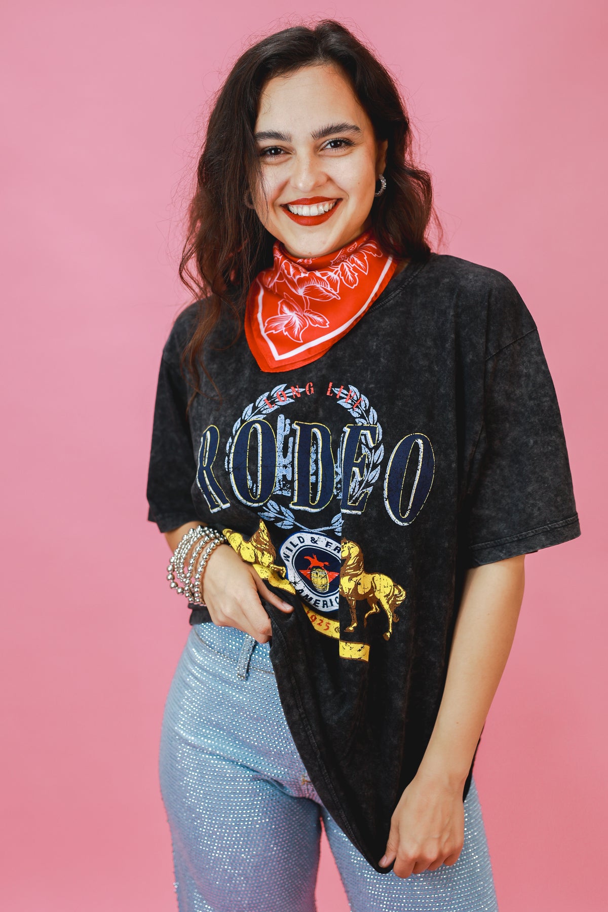 Jetting Around Satin Scarf In Red-Southern House-Southern House