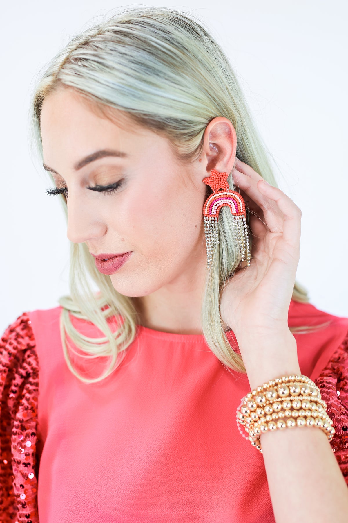 Mood Changer Earrings In Red-Earrings-Golden Stella-Southern House