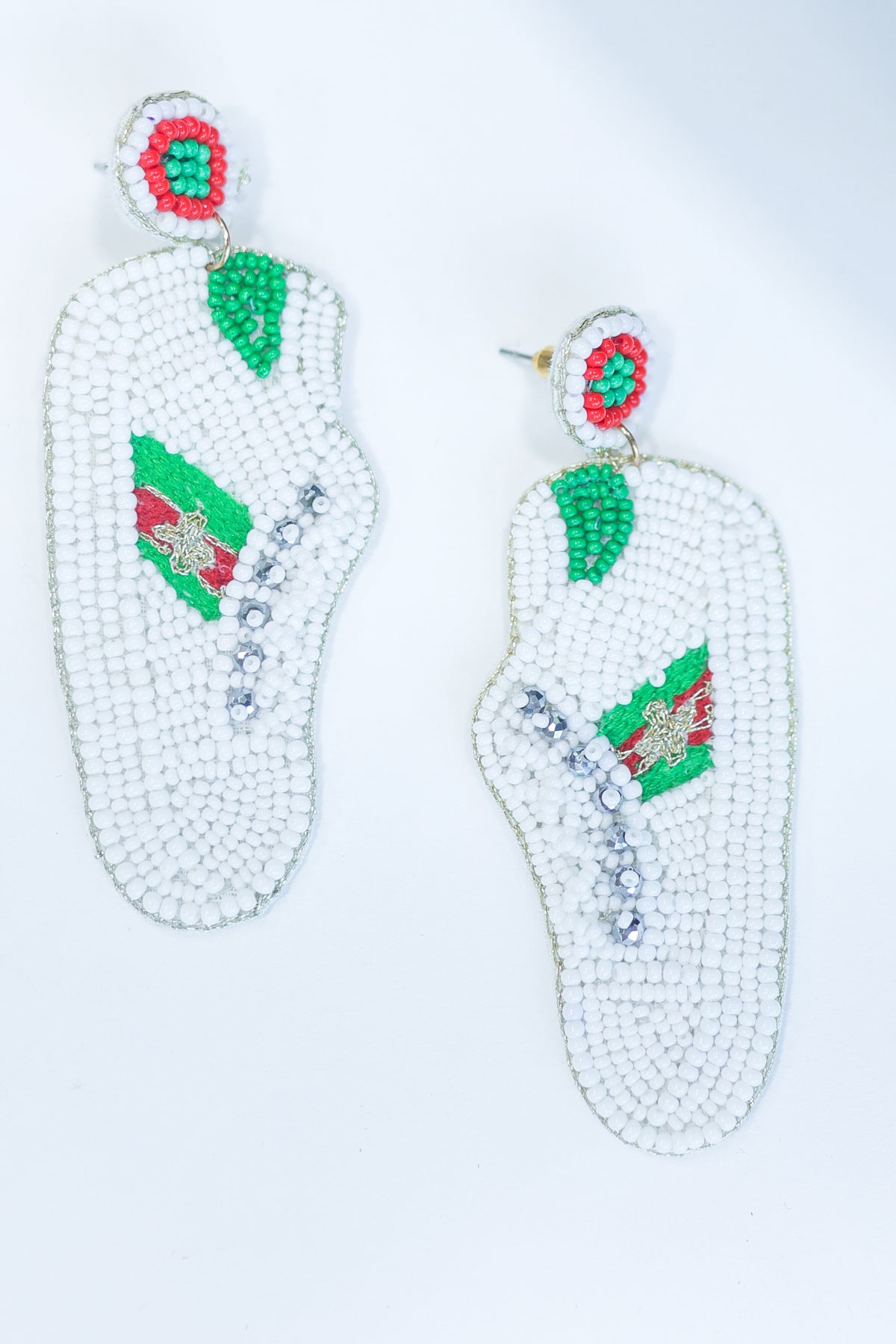 Luxe Sneaker Earrings In White-Earrings-US Jewelry House-Southern House