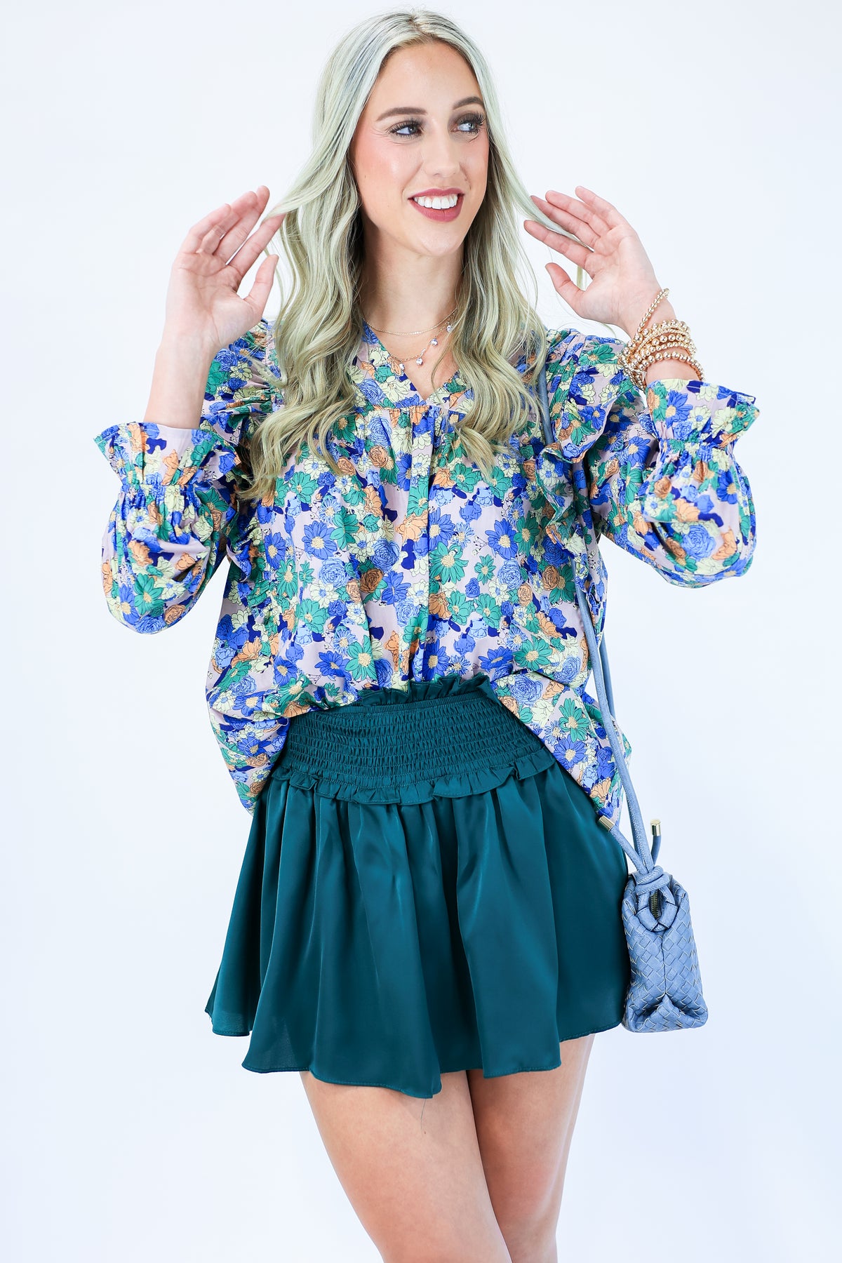 Flirty & Fabulous Skort In Emerald-Skirt-She + Sky-Southern House