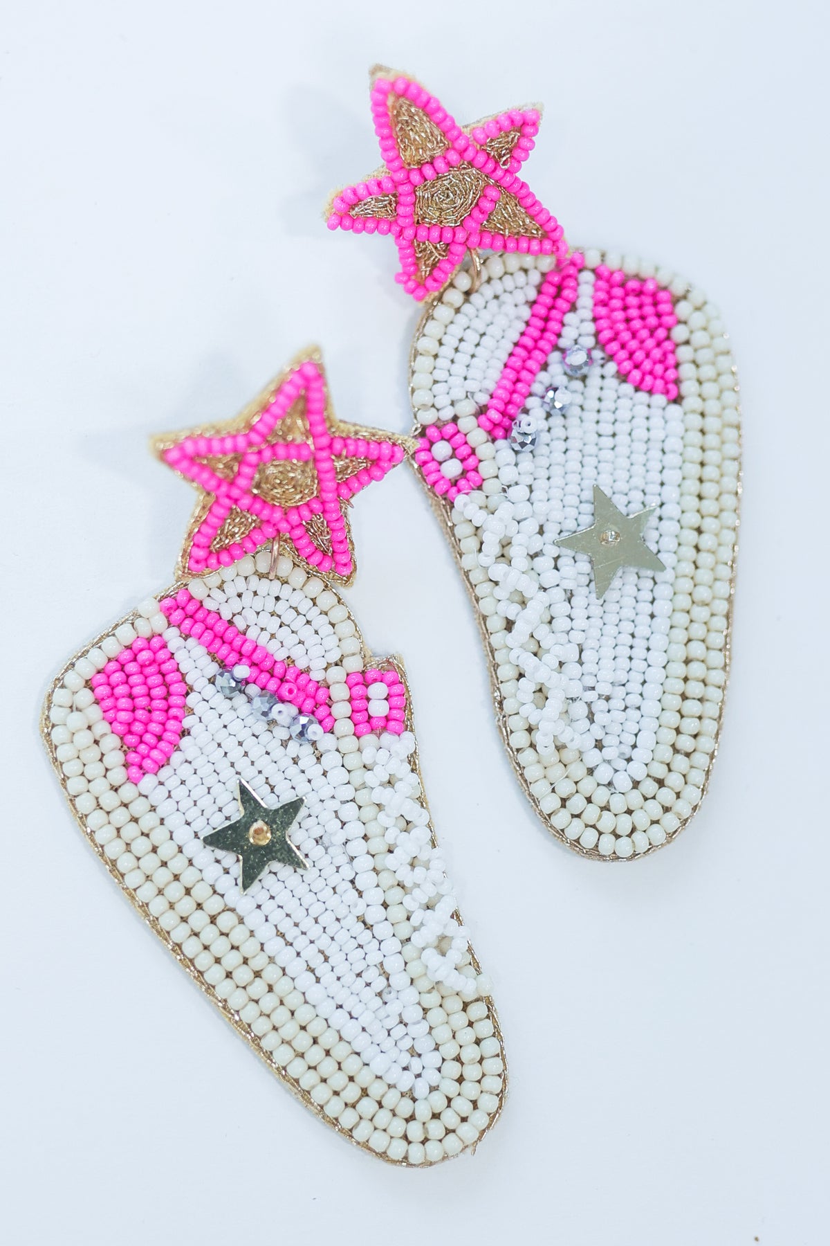 Sporty Spice Star Sneaker Earrings In Hot Pink-Earrings-US Jewelry House-Southern House