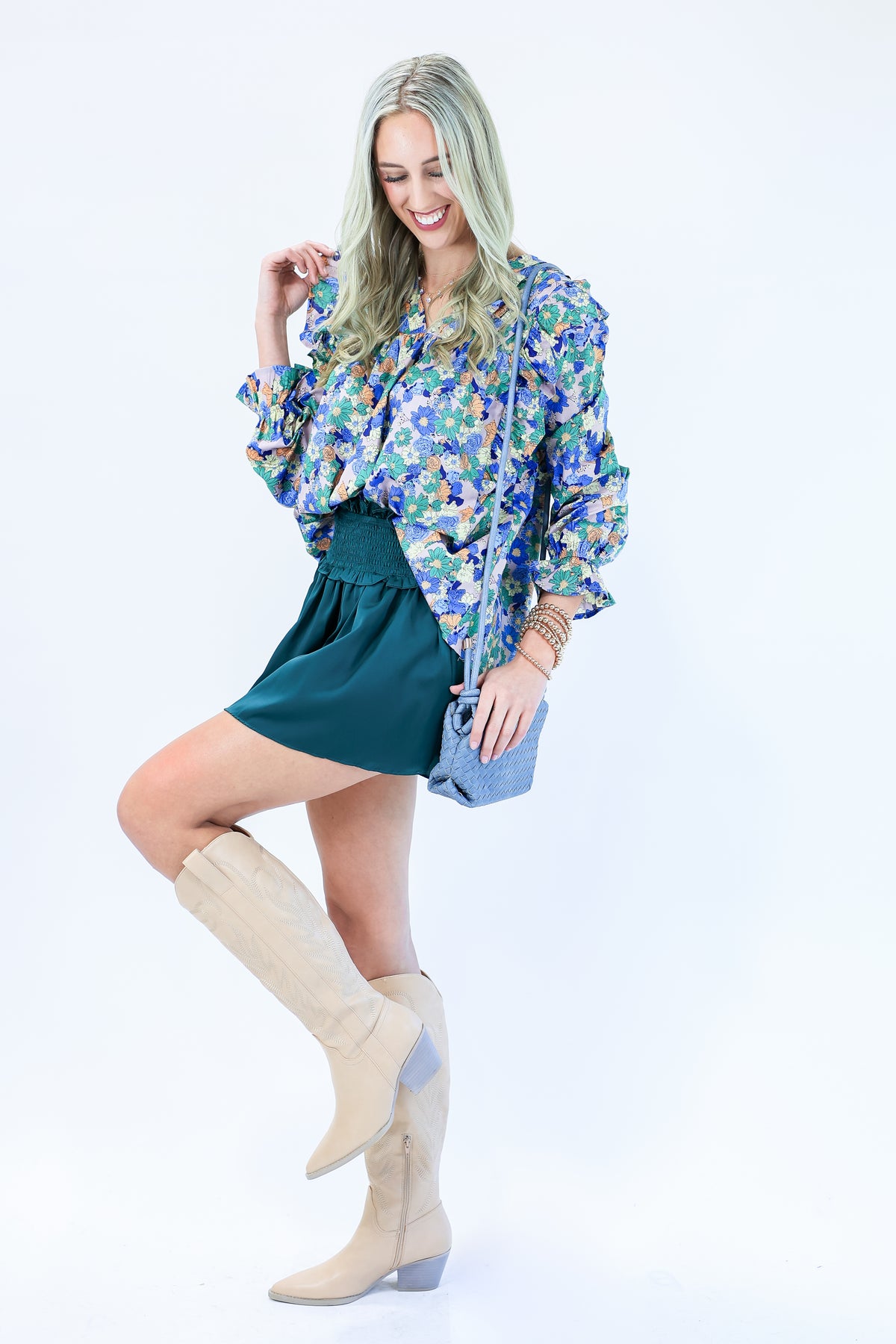 Flirty & Fabulous Skort In Emerald-Skirt-She + Sky-Southern House