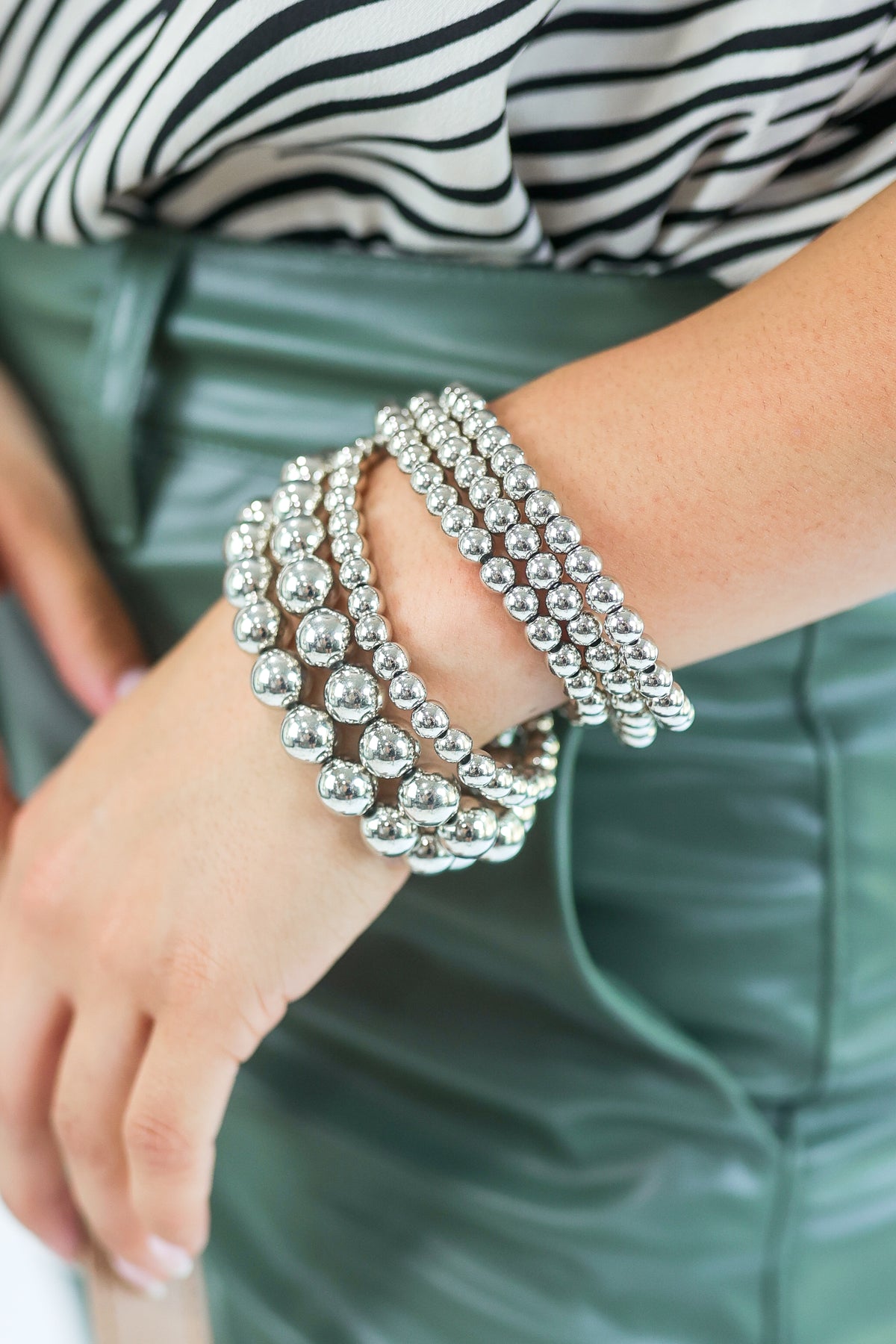 Candid Babe Bracelet Stack In Silver-Bracelet-Joia-Southern House
