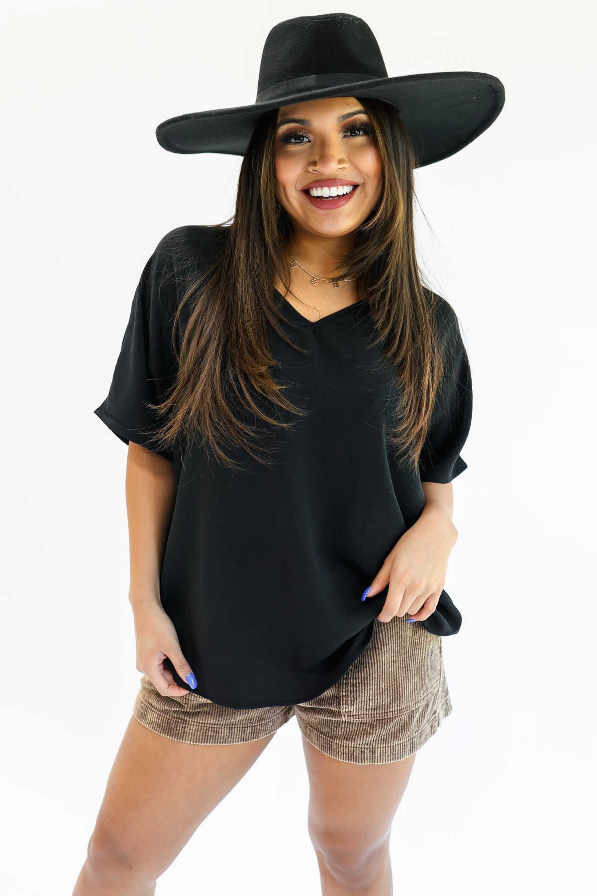 Living With Style Shift Top In Black-Shirt/Tops-Entro-Southern House