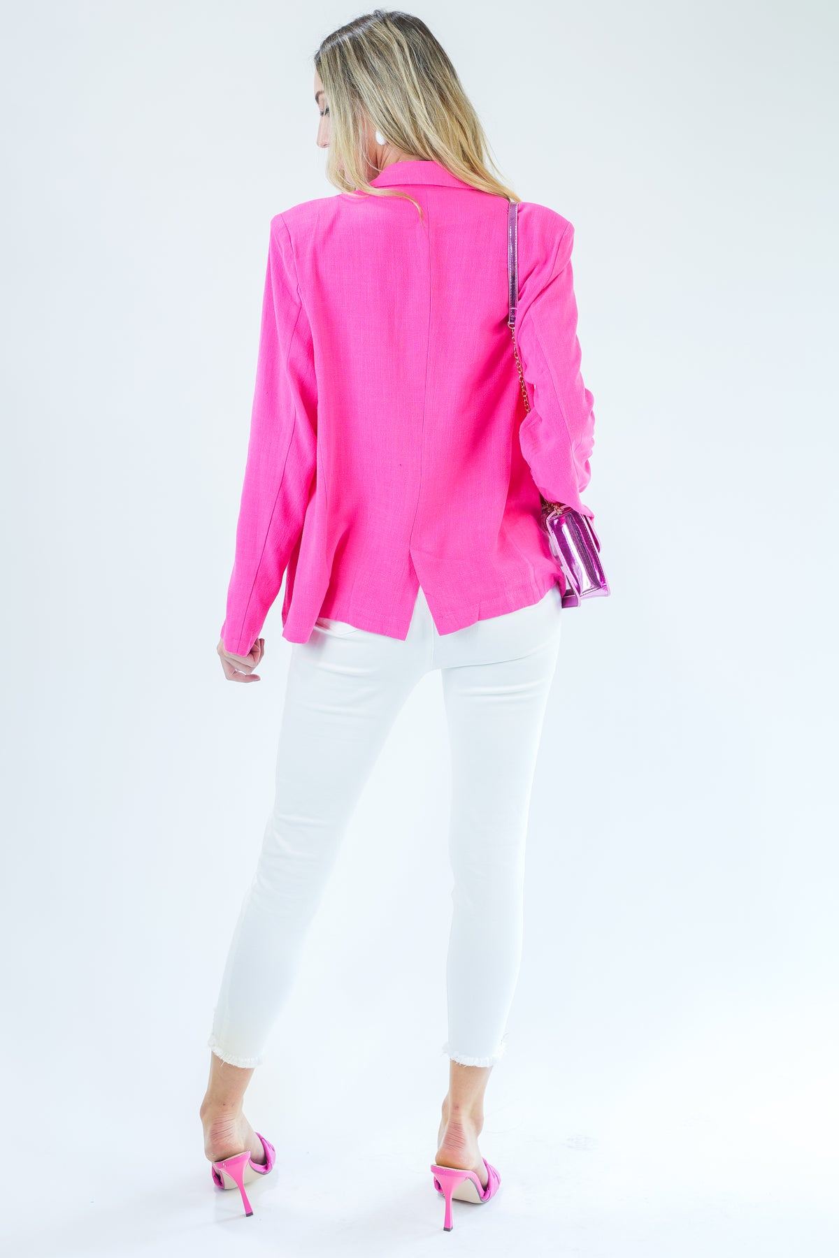 Biggest Moments Blazer In Hot Pink-Kimono/Cardigan/Jacket/Hoodie-Jodifl-Southern House