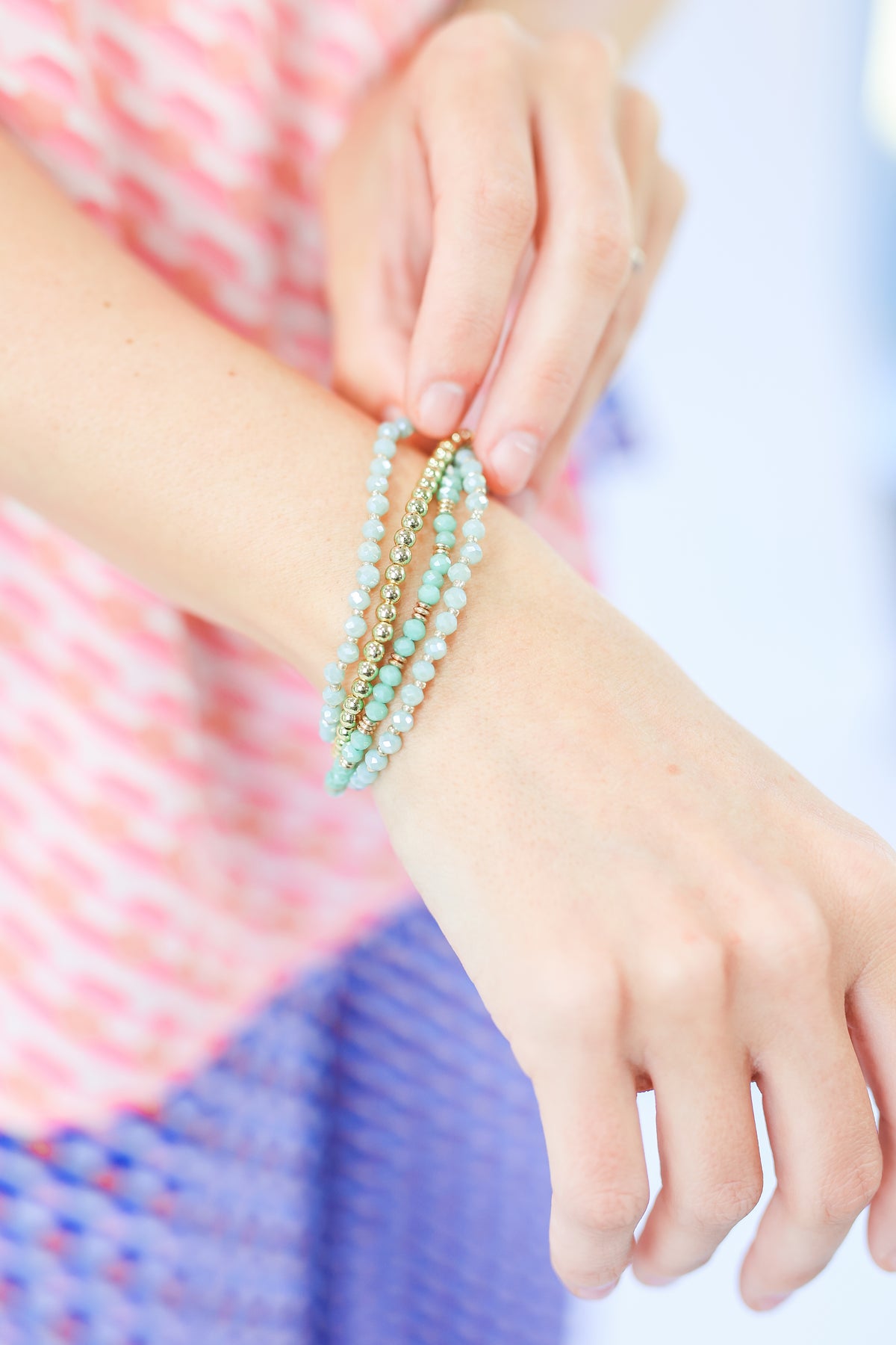 Summer Travel Bracelet Stack In Mint-Bracelet-Kenze Panne-Southern House