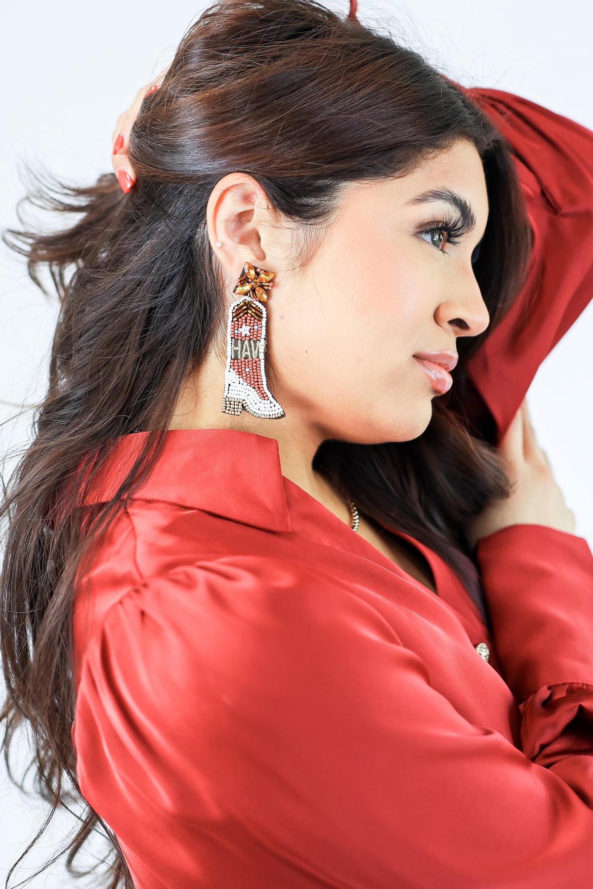 Yee Haw Boot Earrings In Brown-Earrings-Sam Mi Jewelry-Southern House