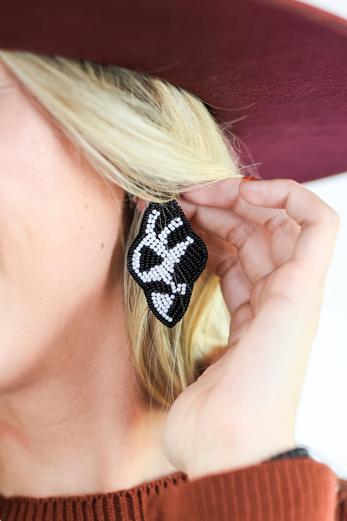 Blessed Earrings In Black-Earrings-Southern House-Southern House