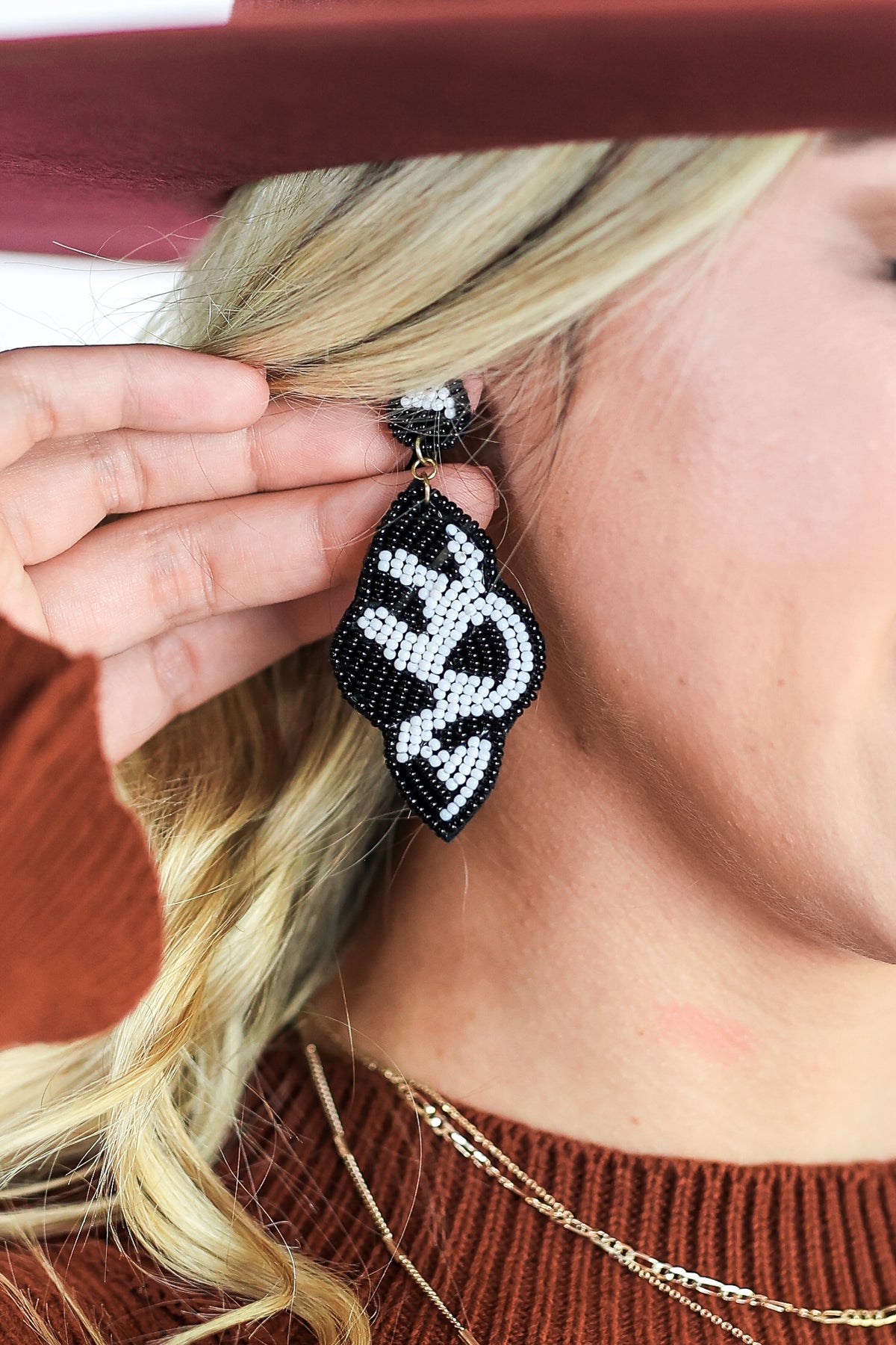 Blessed Earrings In Black-Earrings-Southern House-Southern House