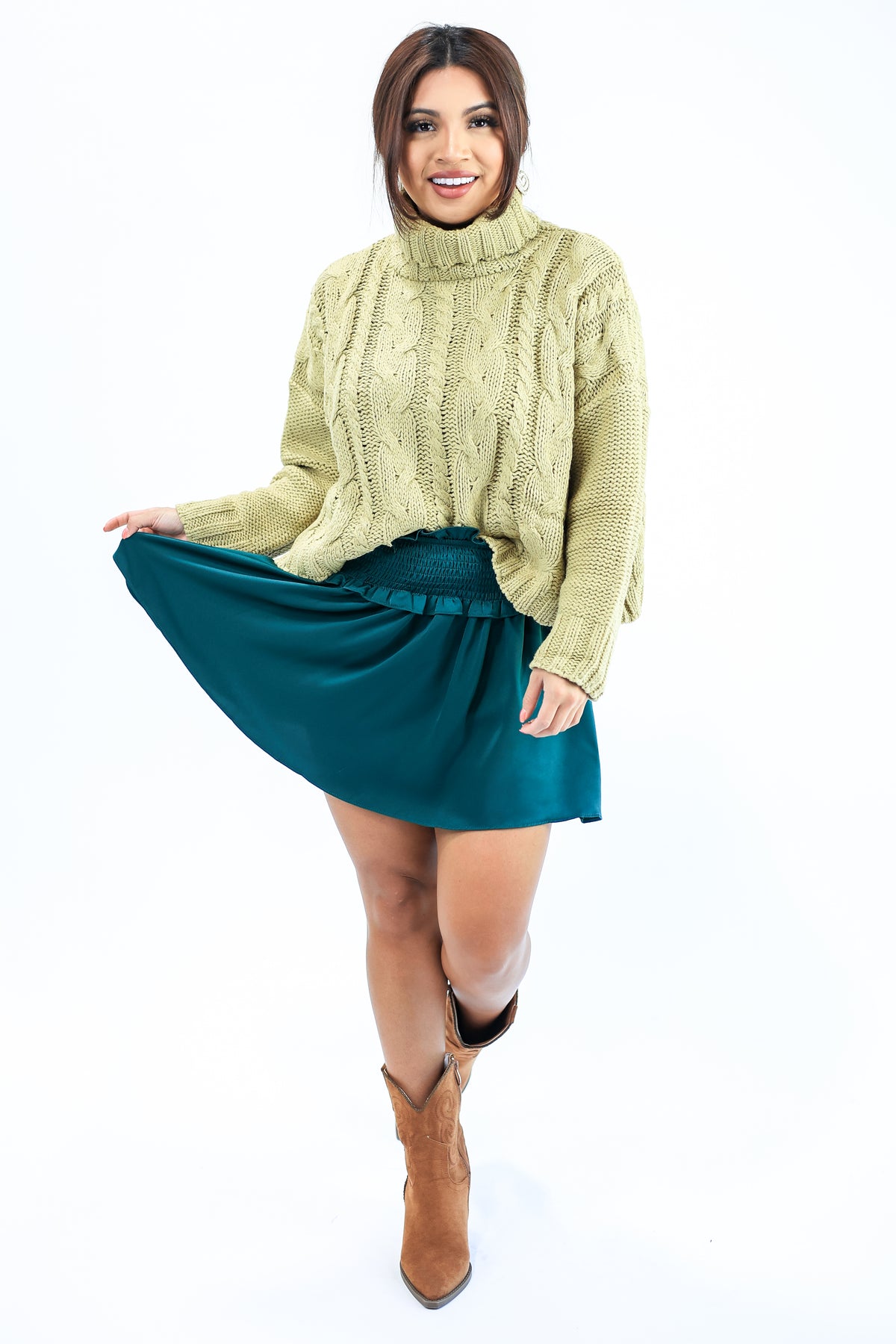 Flirty & Fabulous Skort In Emerald-Skirt-She + Sky-Southern House