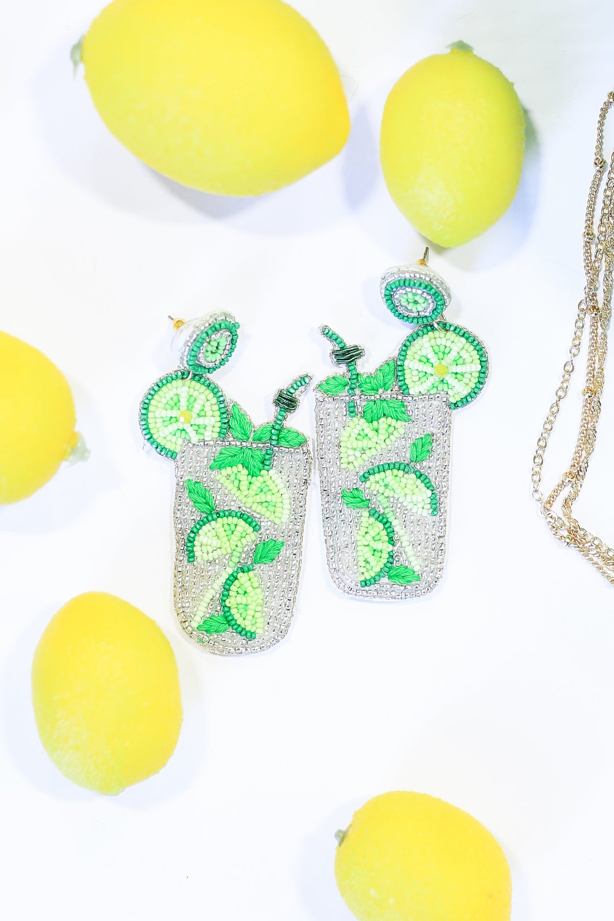 Grab A Mojito Earrings In Lime-Earrings-Sam Mi Jewelry-Southern House