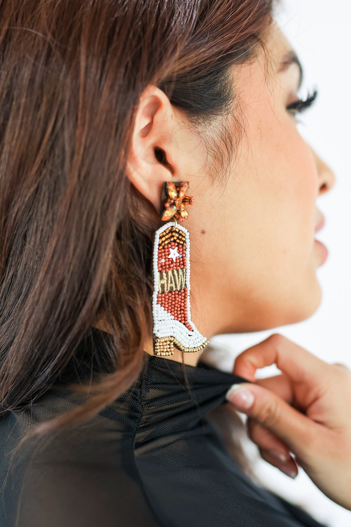 Yee Haw Boot Earrings In Brown-Earrings-Sam Mi Jewelry-Southern House