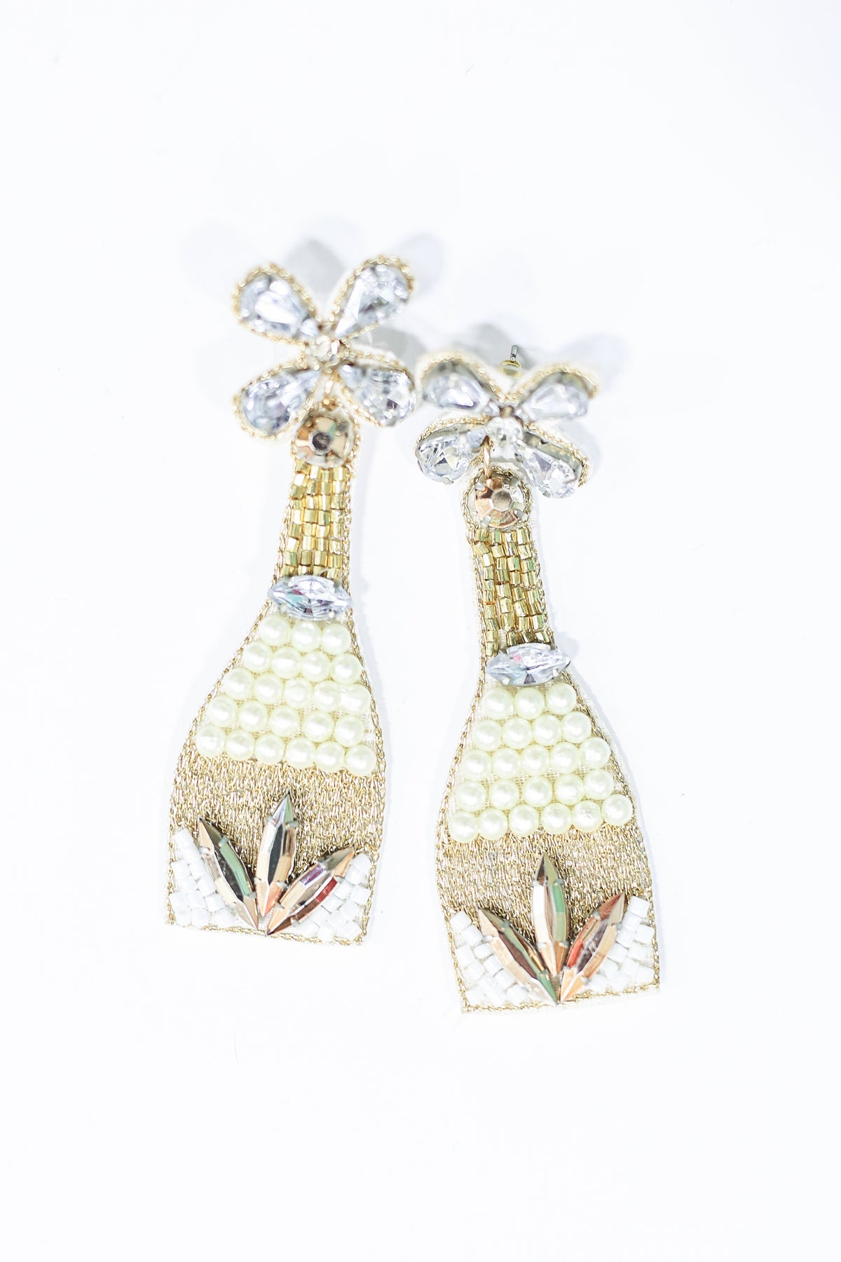 Celebratory Pearl Champagne Earrings-Earrings-Southern House-Southern House