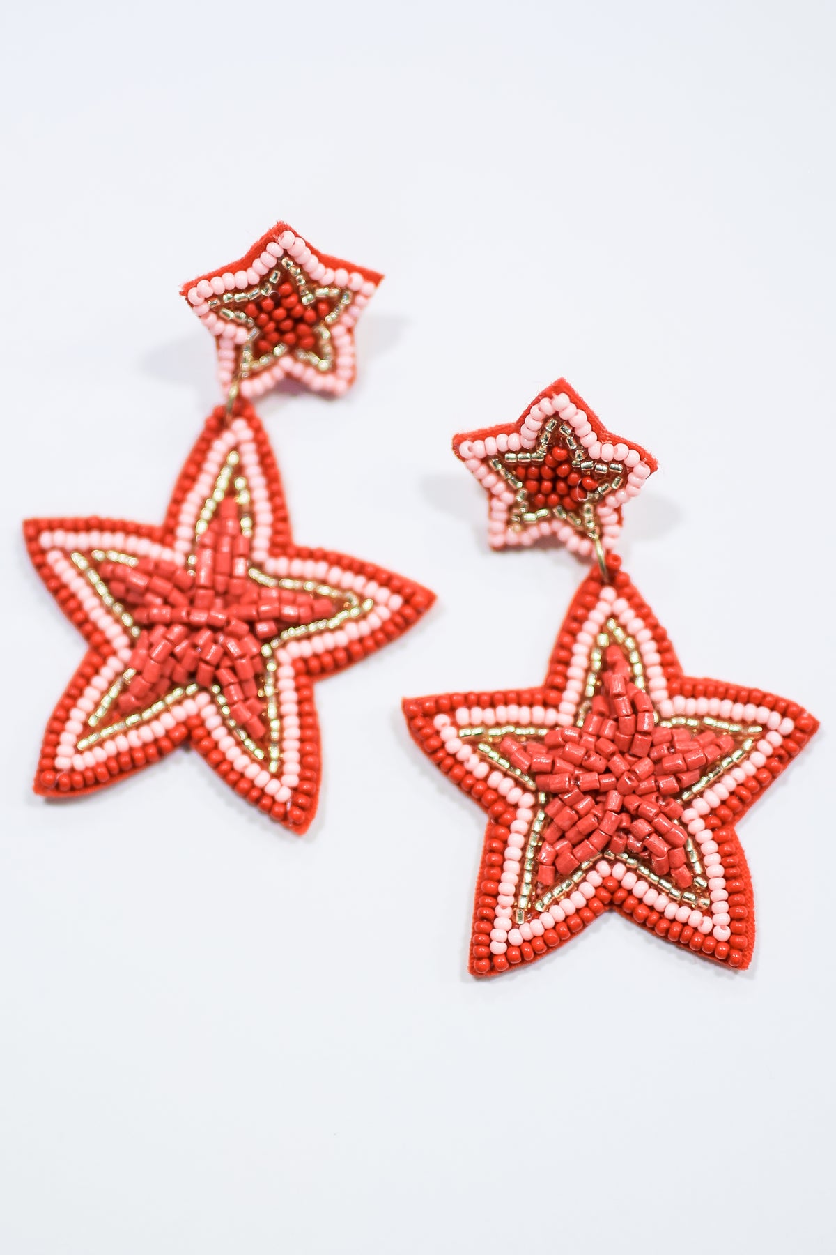 Beach Walking Earrings In Red-Earrings-Kenze Panne-Southern House