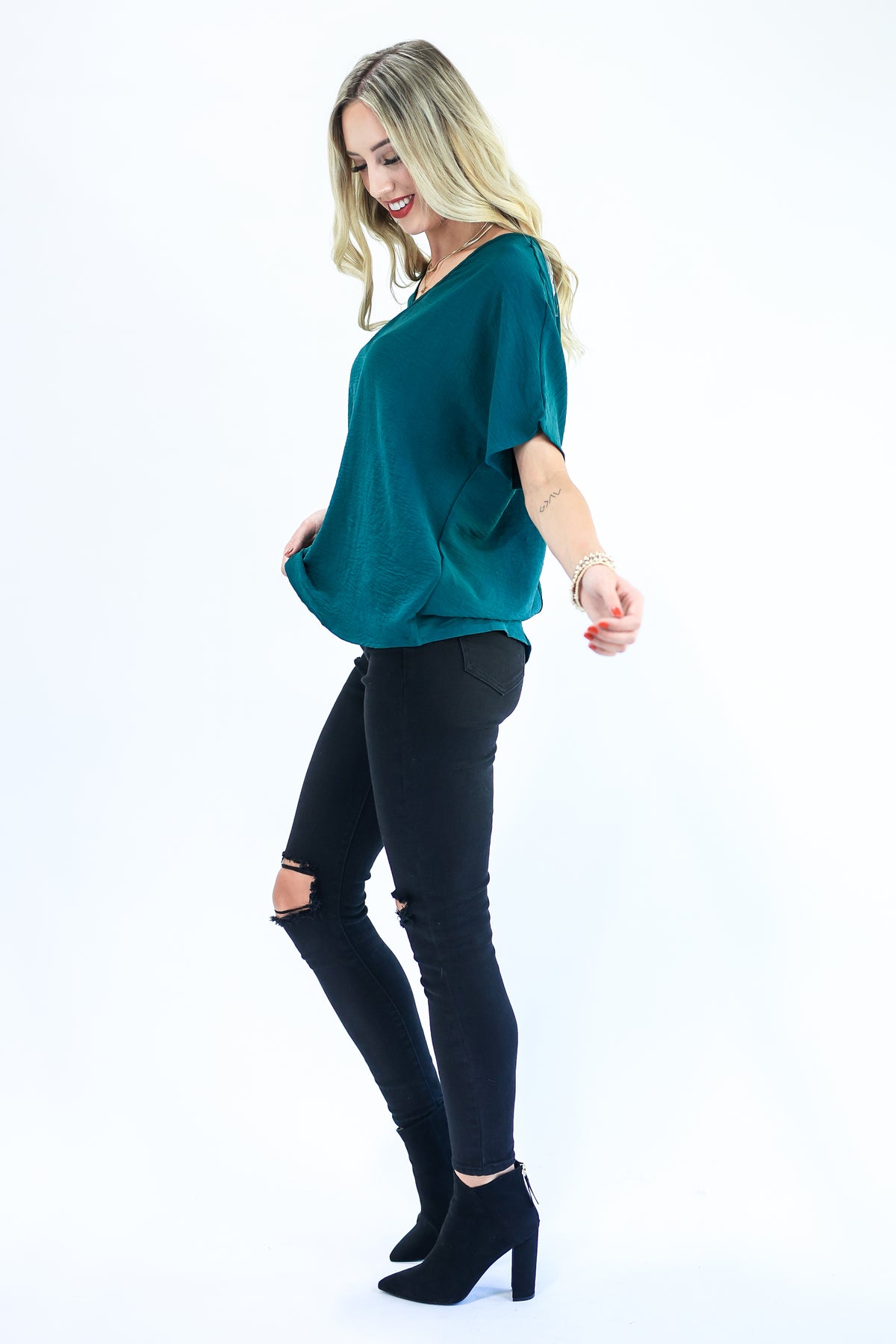 Living With Style Shift Top In Hunter-Shirt/Tops-Entro-Southern House
