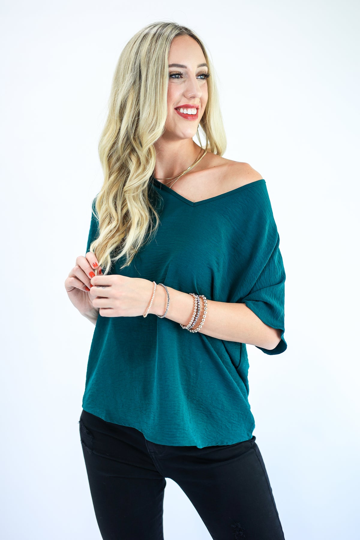 Living With Style Shift Top In Hunter-Shirt/Tops-Entro-Southern House