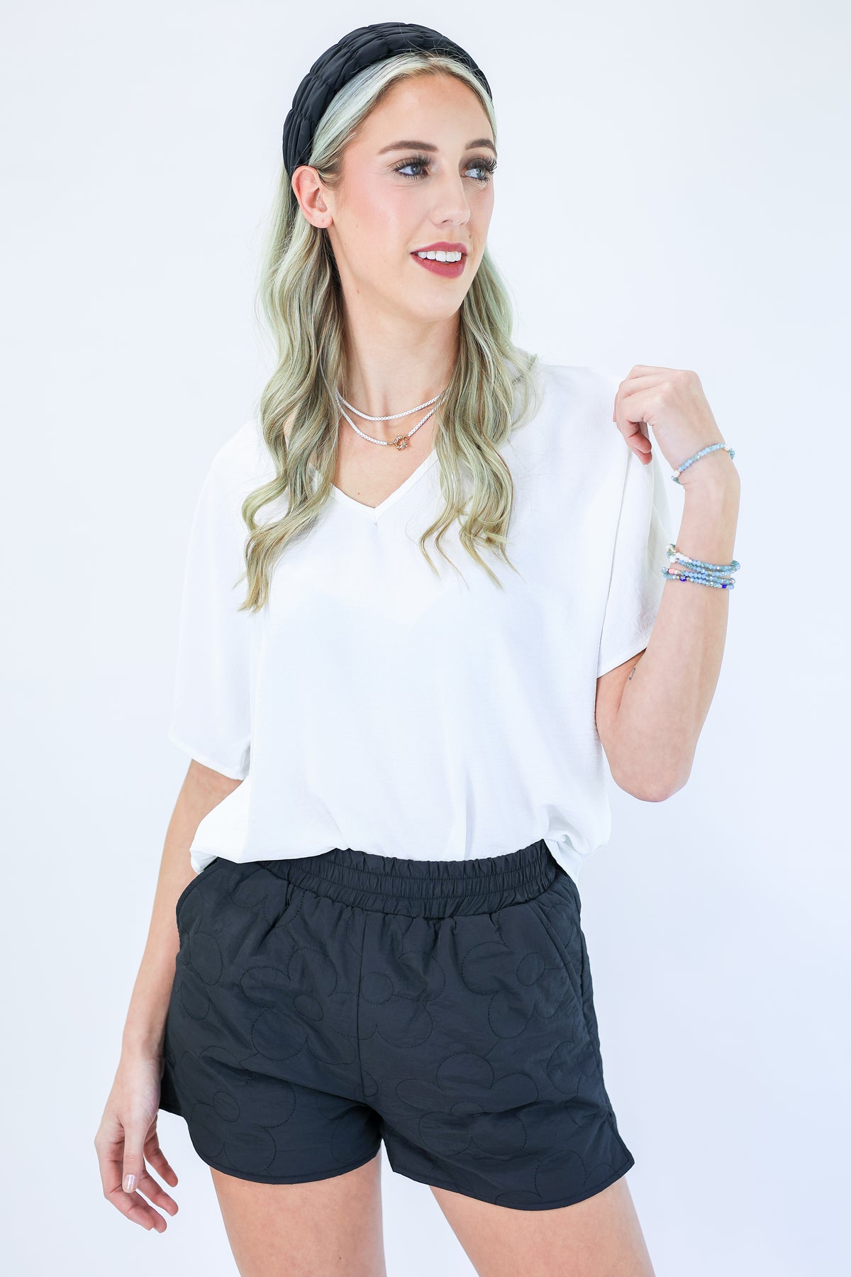Magical Weekend Puffer Shorts In Black-Shorts-Entro-Southern House