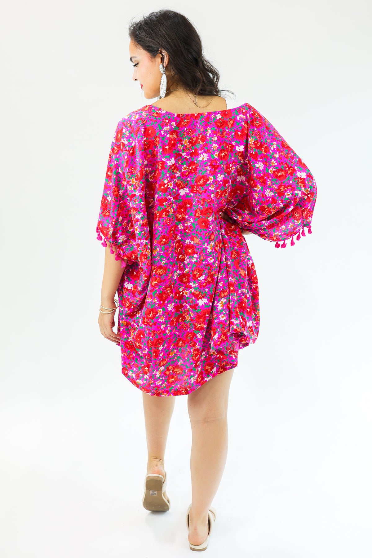 Summer Sway Floral Kimono In Magenta-Kimono/Cardigan/Jacket/Hoodie-Jodifl-Southern House