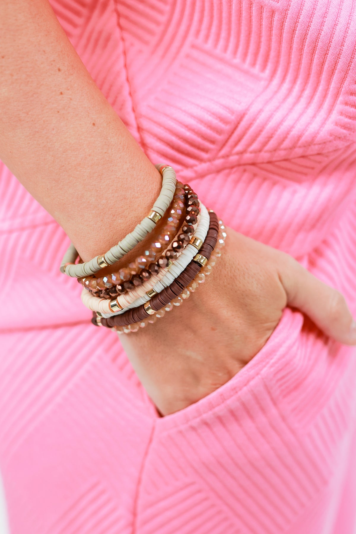 Beauty Babe Beaded Bracelet Stack In Neutral-Bracelet-Kenze Panne-Southern House