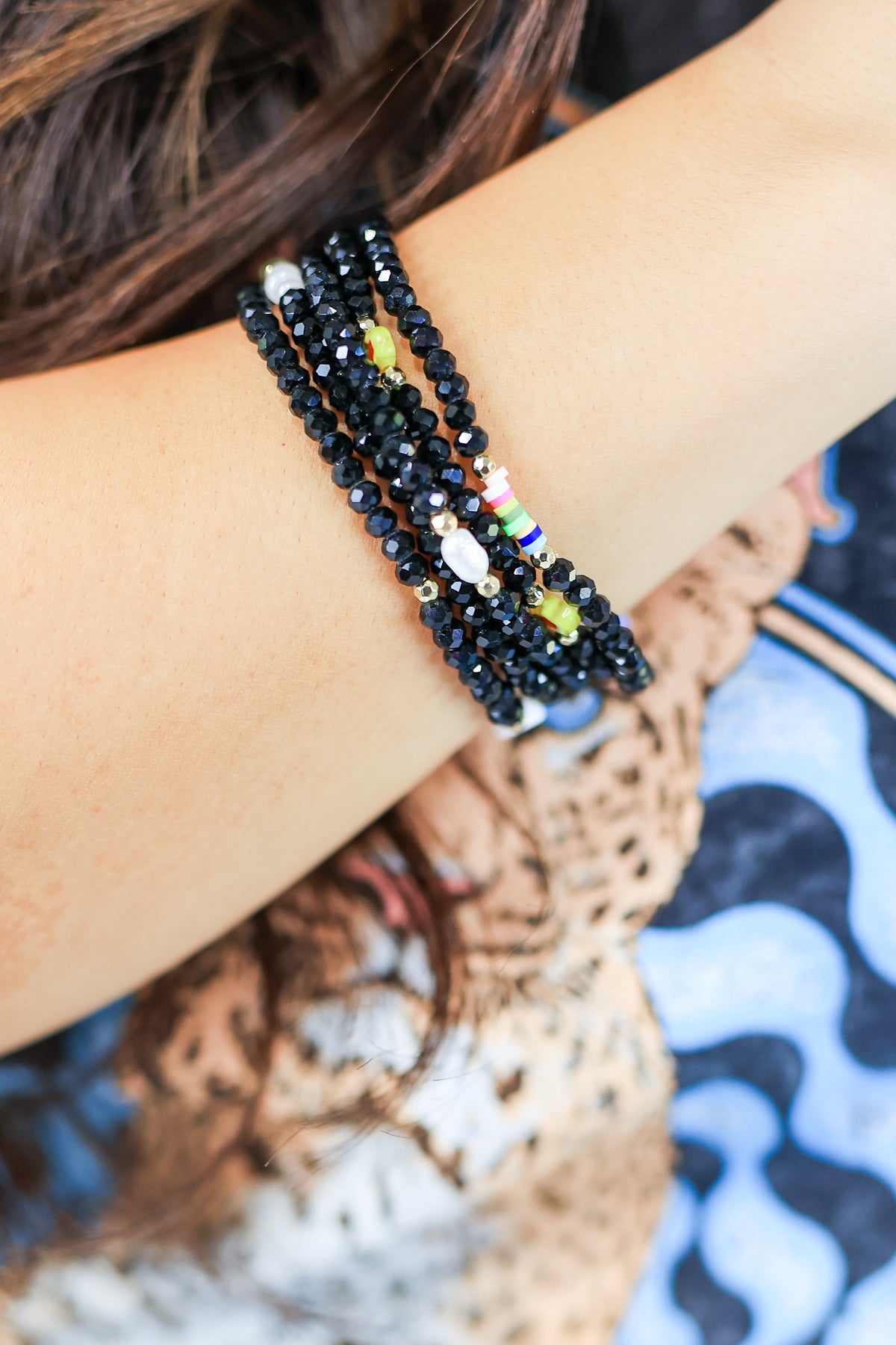 Chasing Love Bracelet Stack In Black-Bracelet-Southern House-Southern House