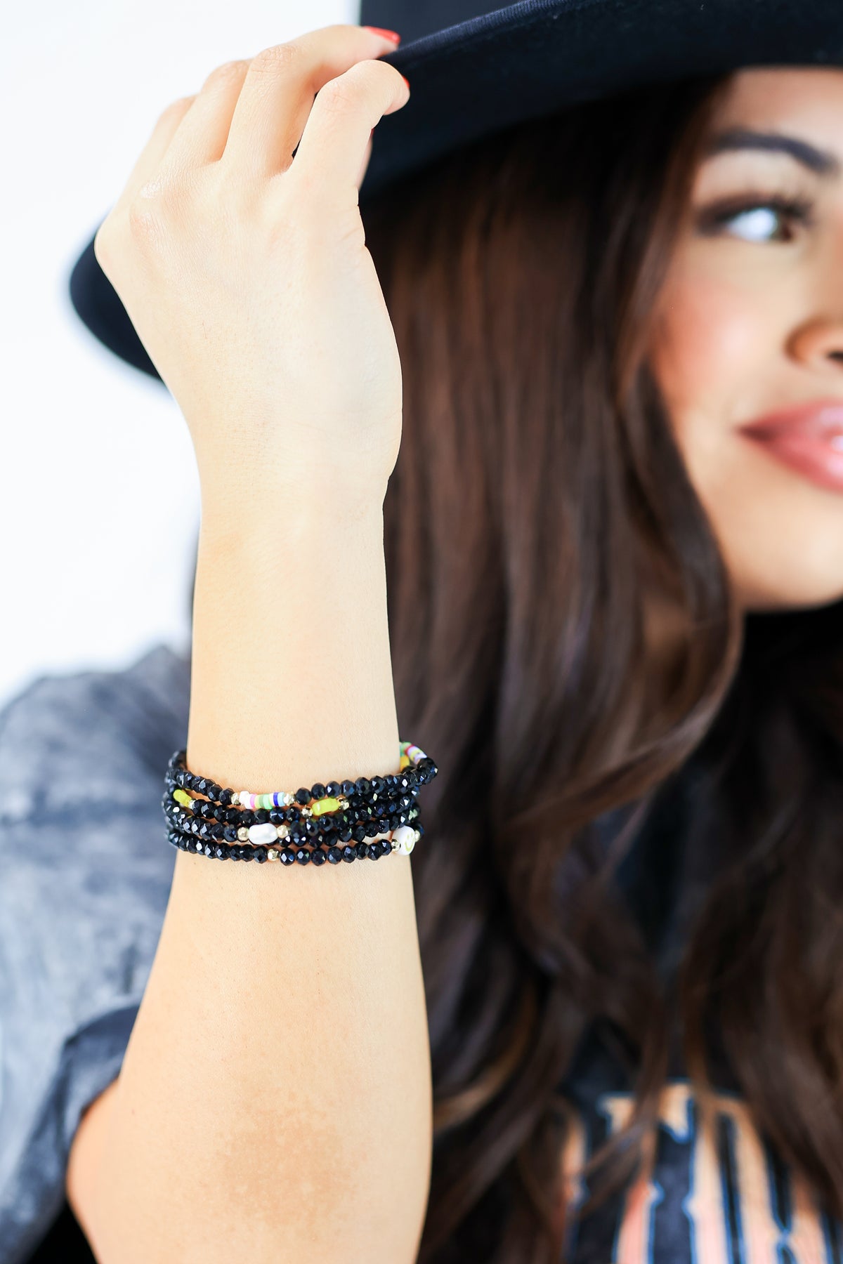Chasing Love Bracelet Stack In Black-Bracelet-Southern House-Southern House