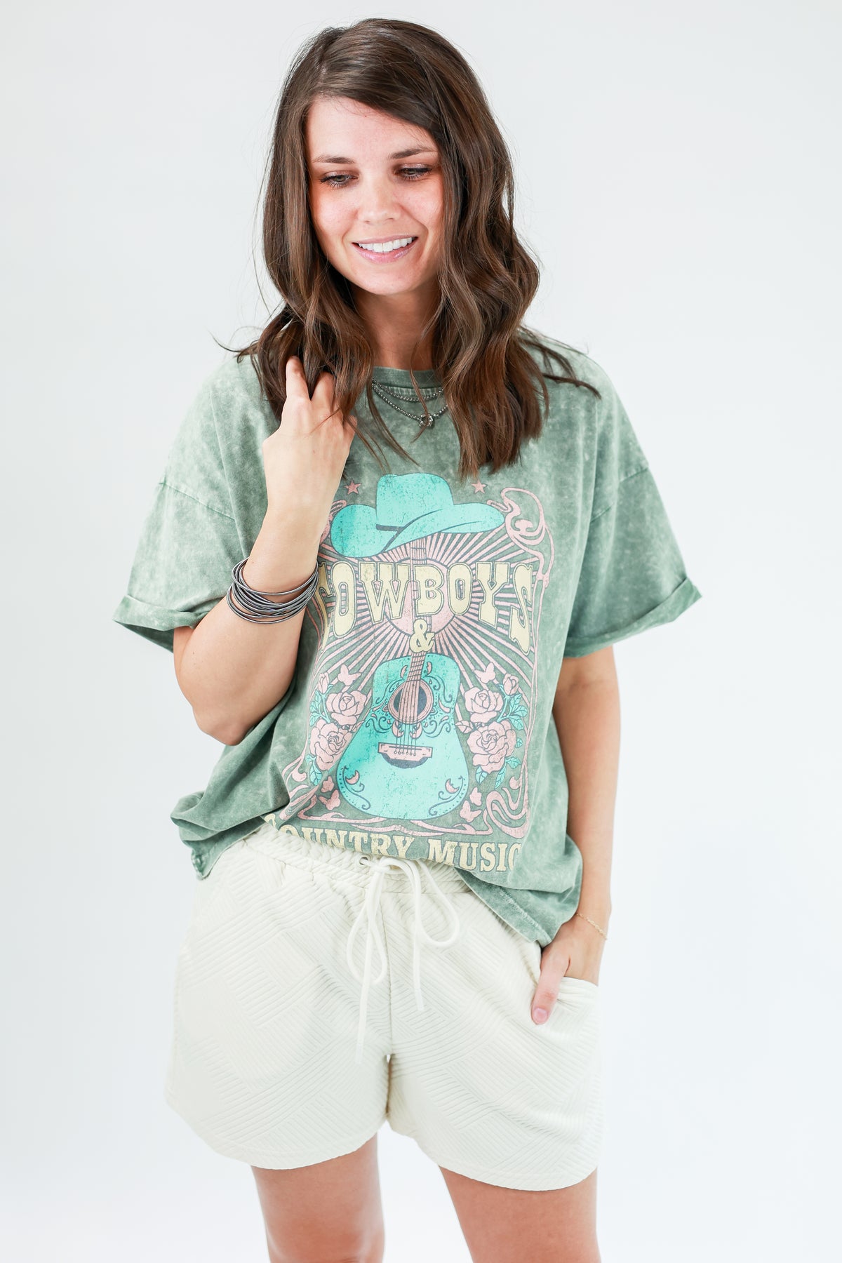 Heading To Memphis Wire Bracelet Stack In Chrome-Bracelet-Southern House-Southern House