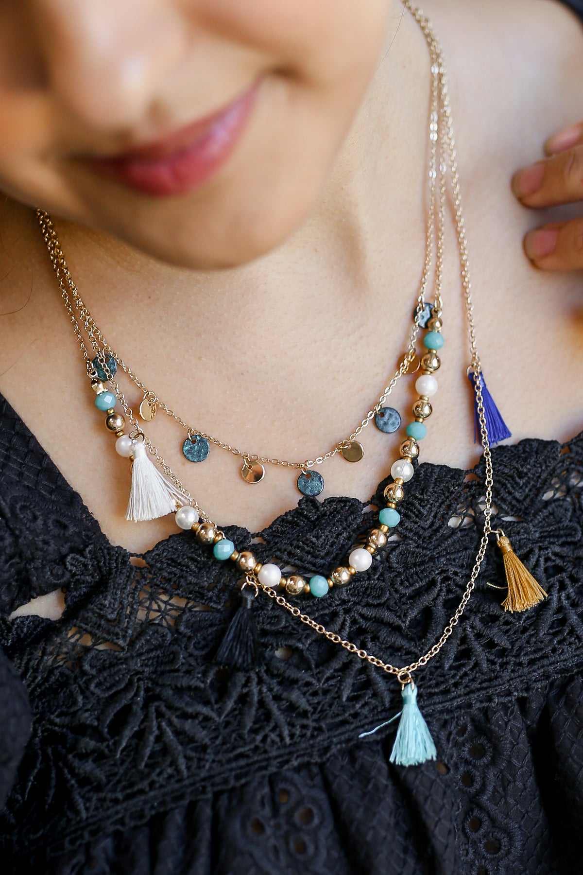 Dancing Darling Layered Tassel Necklace-Necklace-Bag Boutique-Southern House