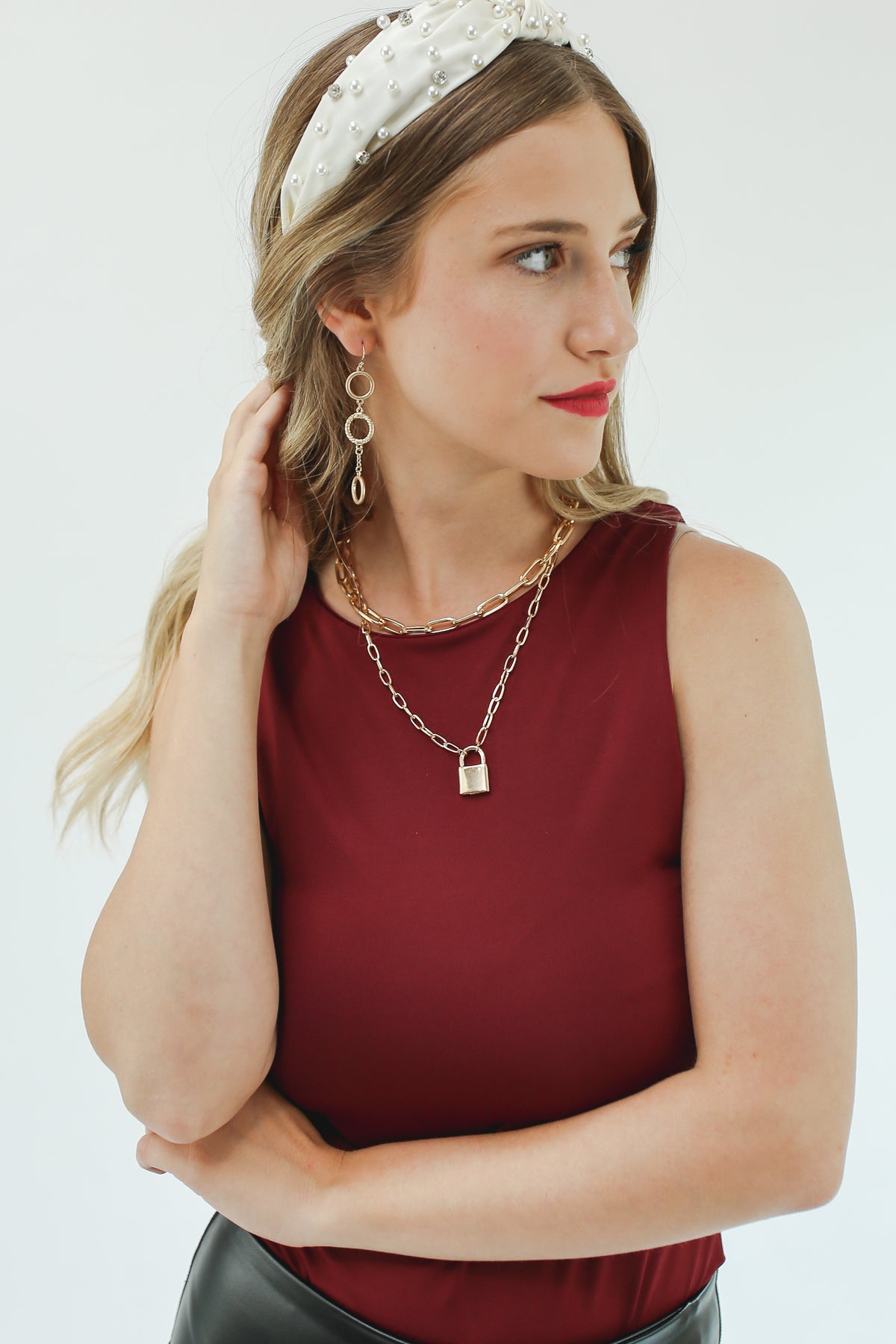 All Linked Earrings In Gold-Earrings-Golden Stella-Southern House