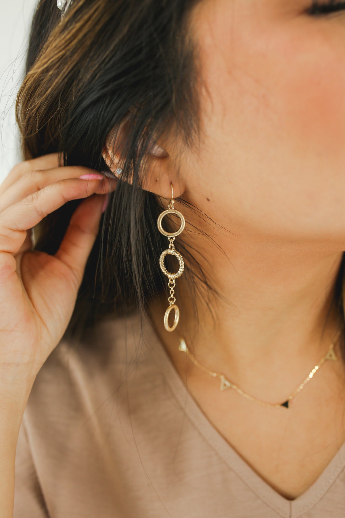 All Linked Earrings In Gold-Earrings-Golden Stella-Southern House