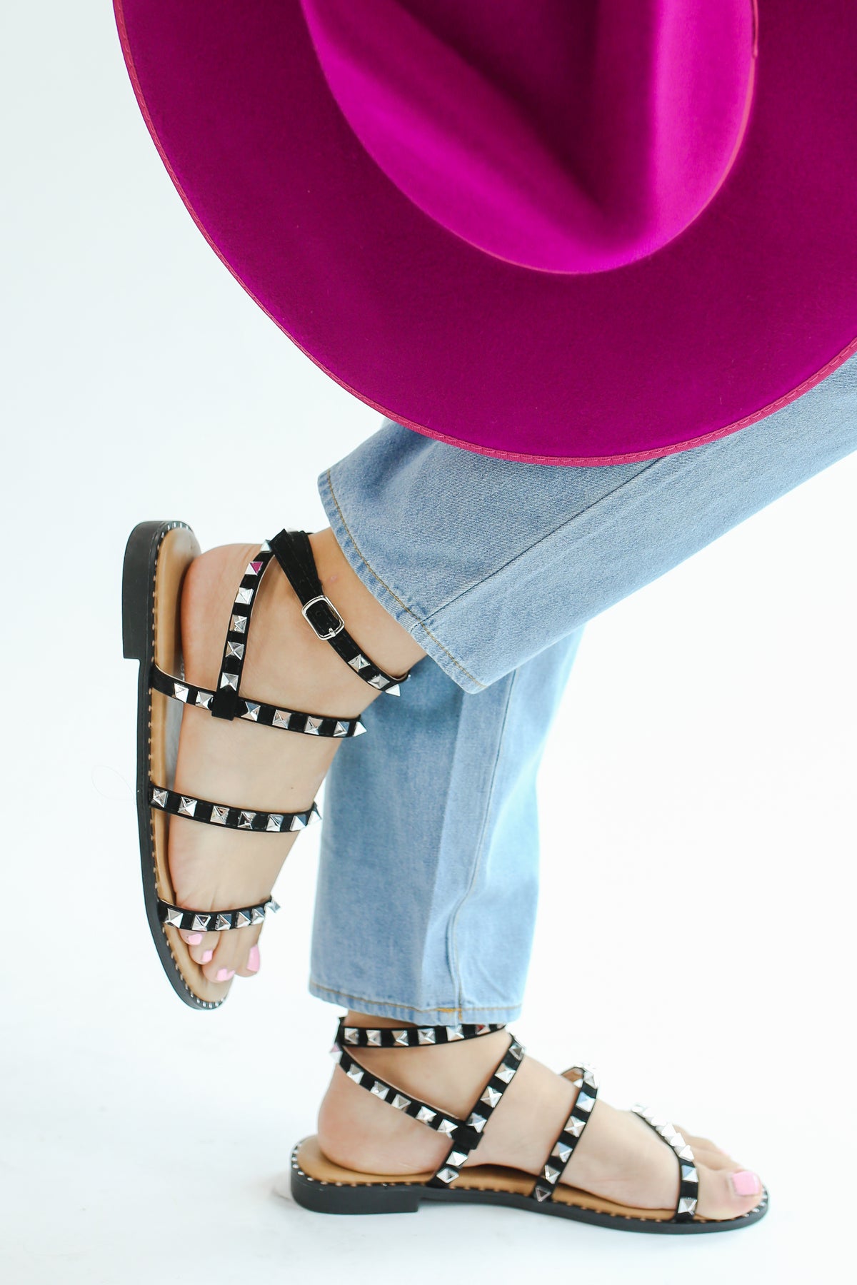 The Emily Studded Sandals In Black-Shoes-Ccocci-Southern House