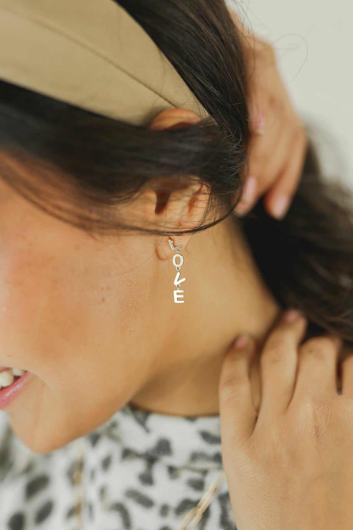 LOVE Dangle Earrings In Gold-Earrings-Urbanista-Southern House