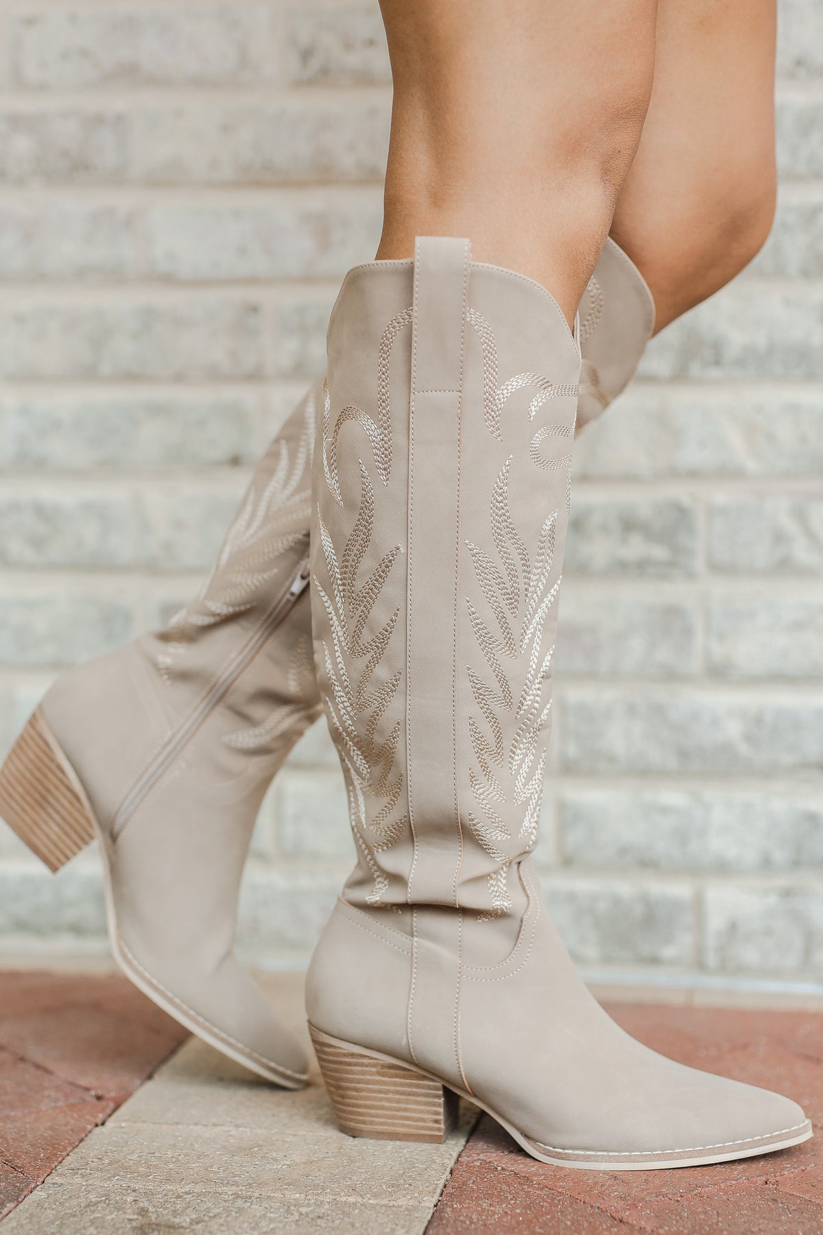 The Samara - Embroidered Tall Boot - Cedarwood