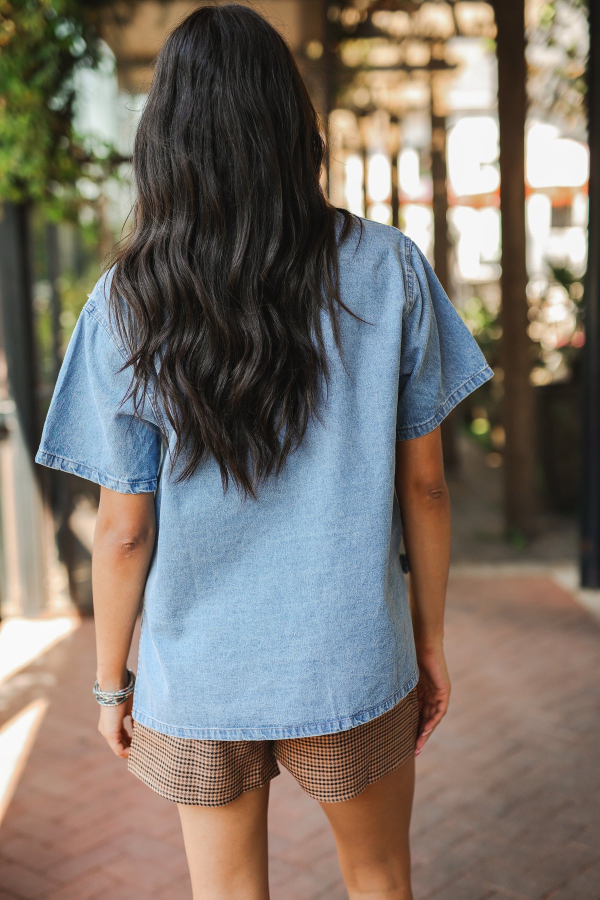 Canyon Denim Button-Up – Light Wash-Shirt/Tops-Southern House