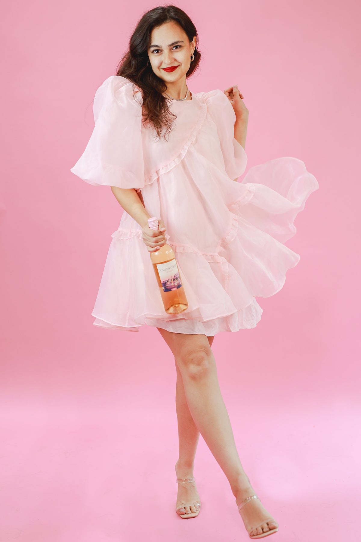 Weekend Party Dress In Soft Pink by Mable Small