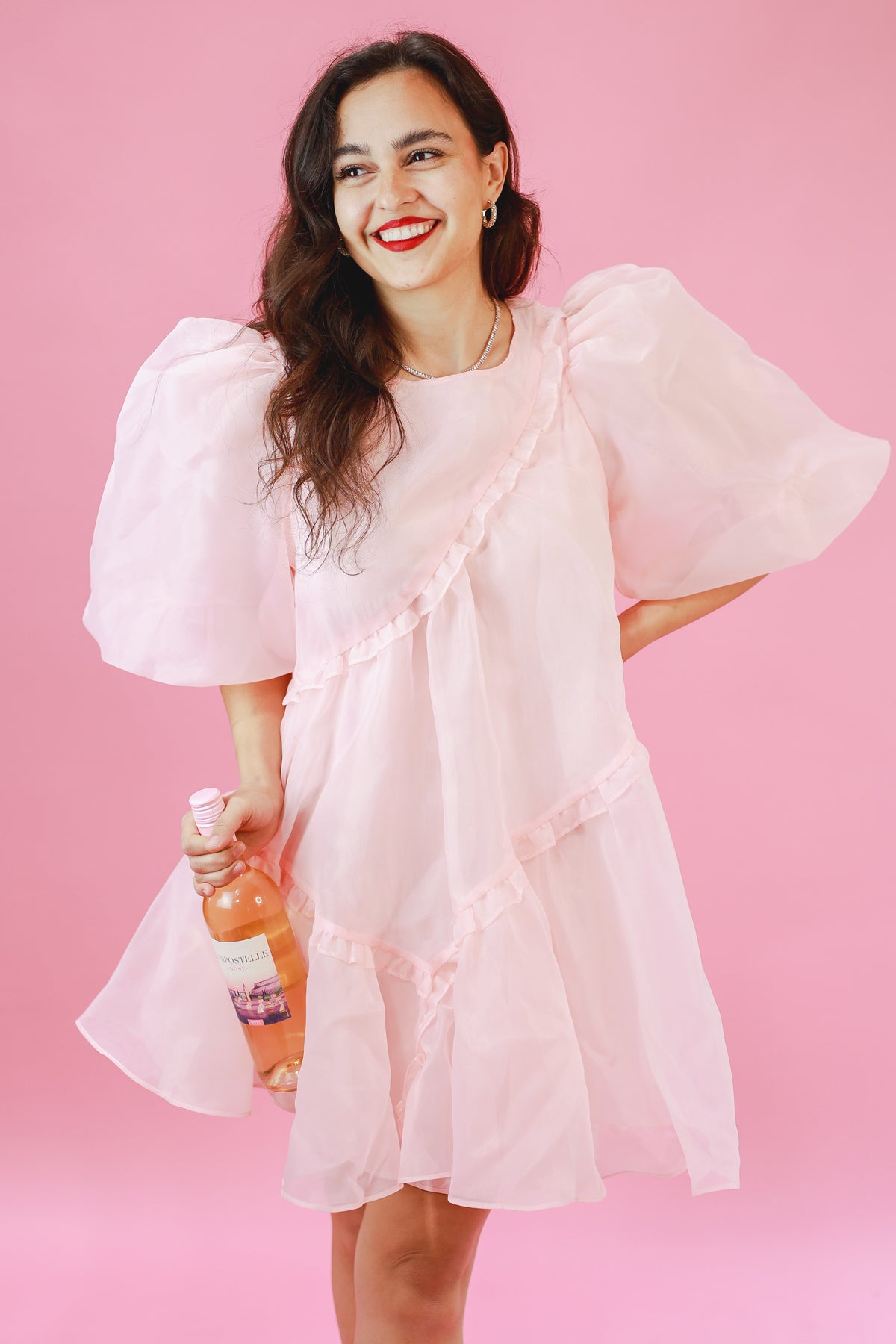 Weekend Party Dress In Soft Pink by Mable Small Weekend Party Dress In Soft Pink by Mable Small