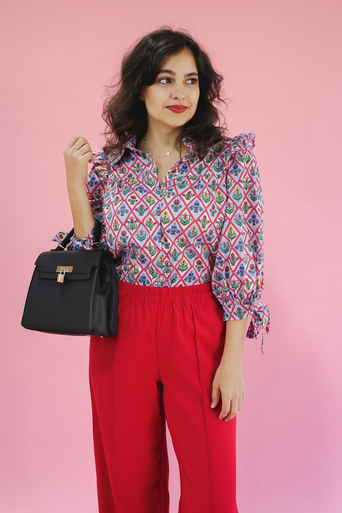 Spring Elegance Shift Top - Blue