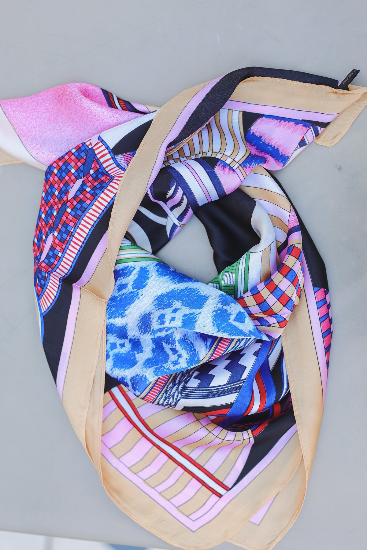 Geometric Mosaic Luxe Scarf – Multicolor