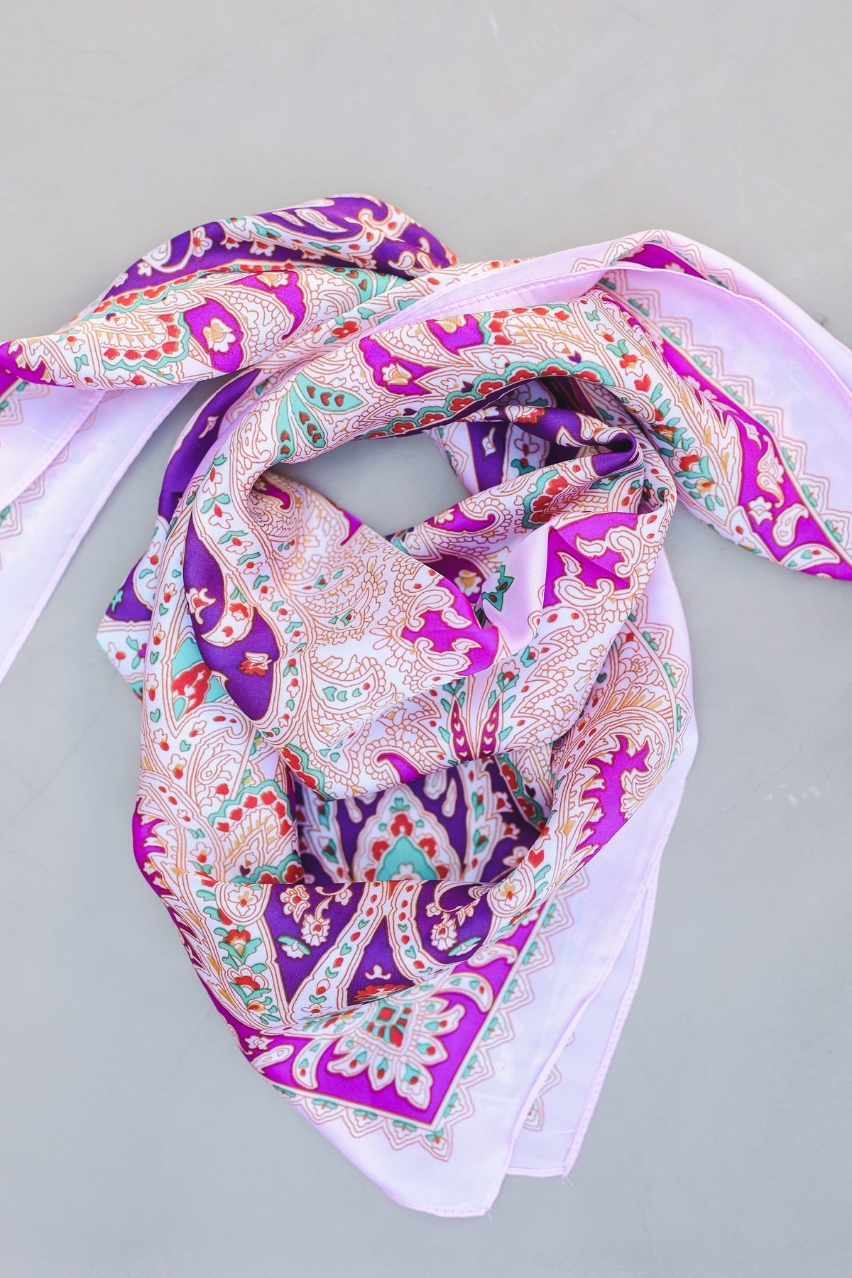 Boho Paisley Luxe Scarf – Pink & Purple